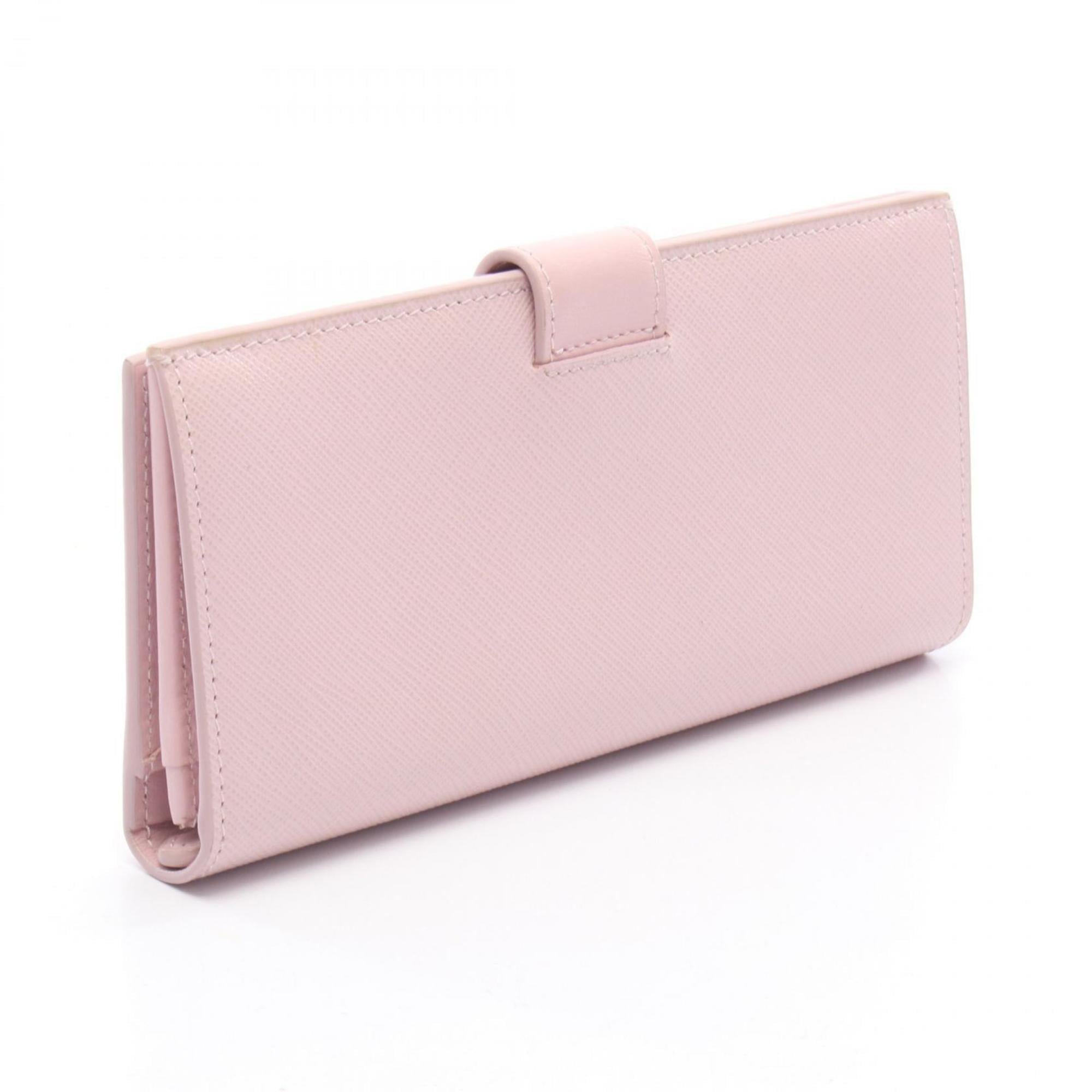 Prada Pink Leather Long Wallet (Bi-Fold) (Pre-Owned)