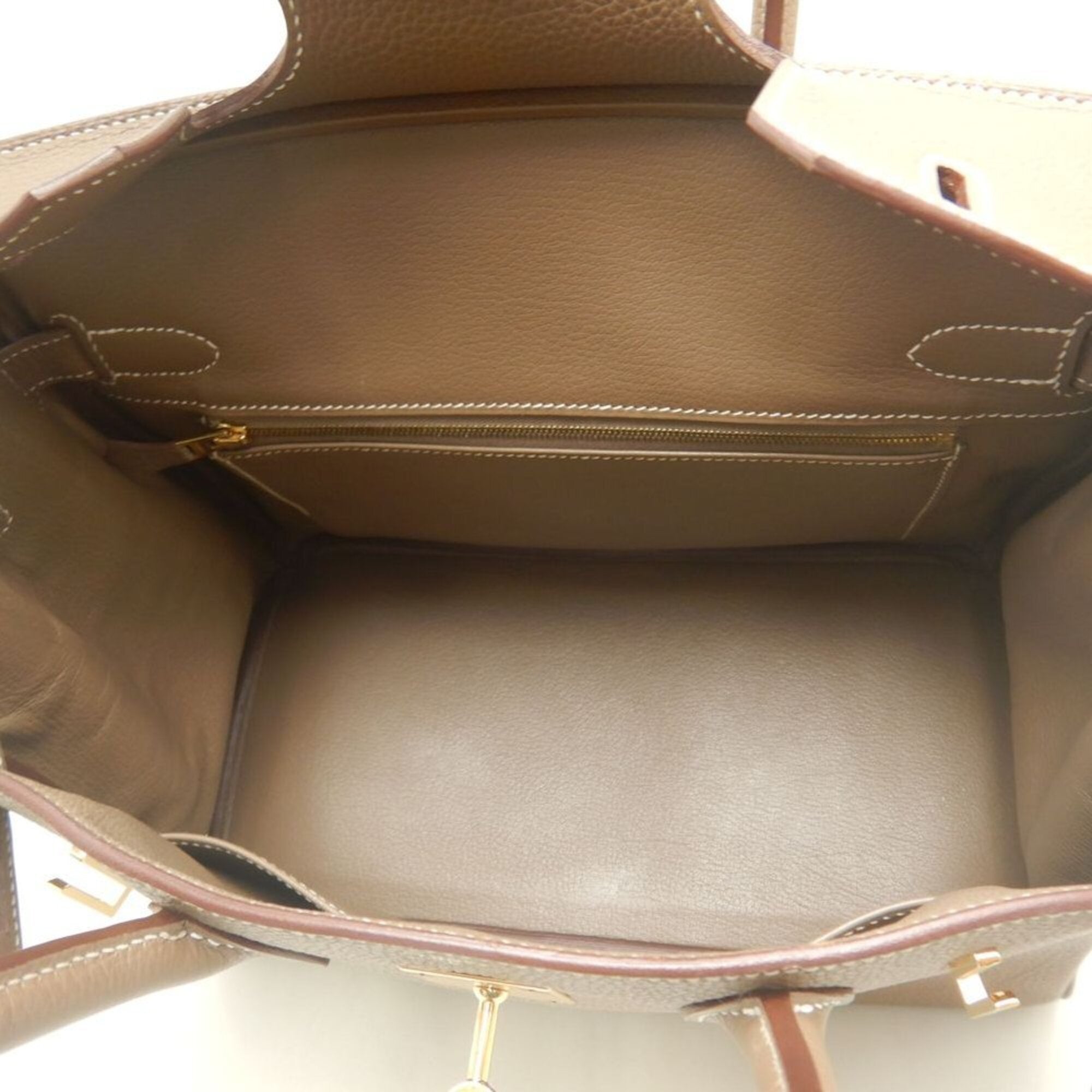 Hermes Birkin Etoupe Gray Togo Leather Handbag (Pre-Owned)