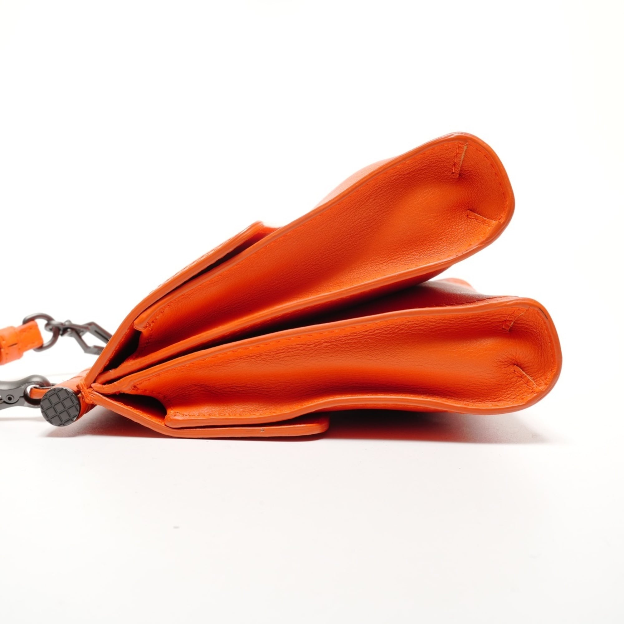 Bottega Veneta Intrecciato Orange Intrecciato Shoulder Bag (Pre-Owned)