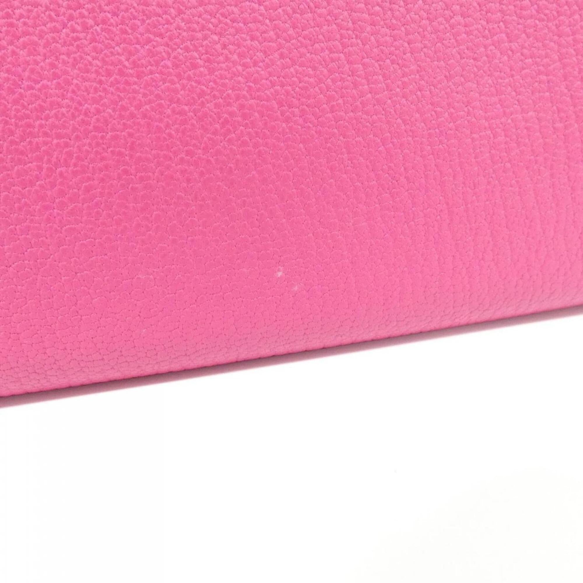 Hermes Rose Shocking Chevre Leather Long Wallet (Bi-Fold) (Pre-Owned)