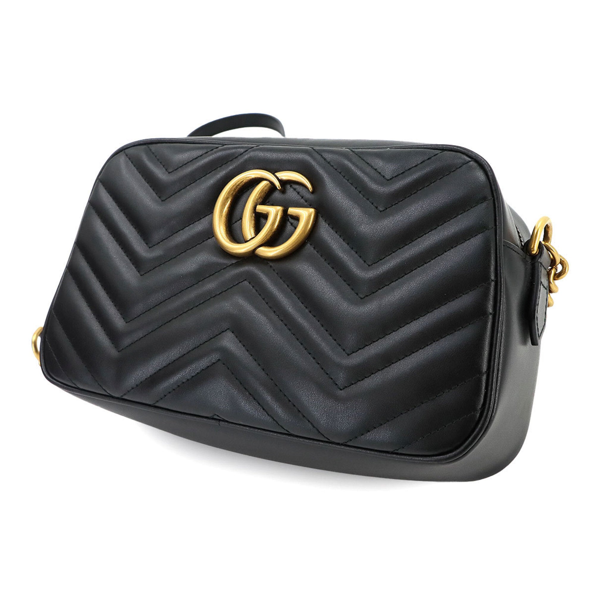 Gucci Black Leather Handbag Shoulder Bag (Pre-Owned)