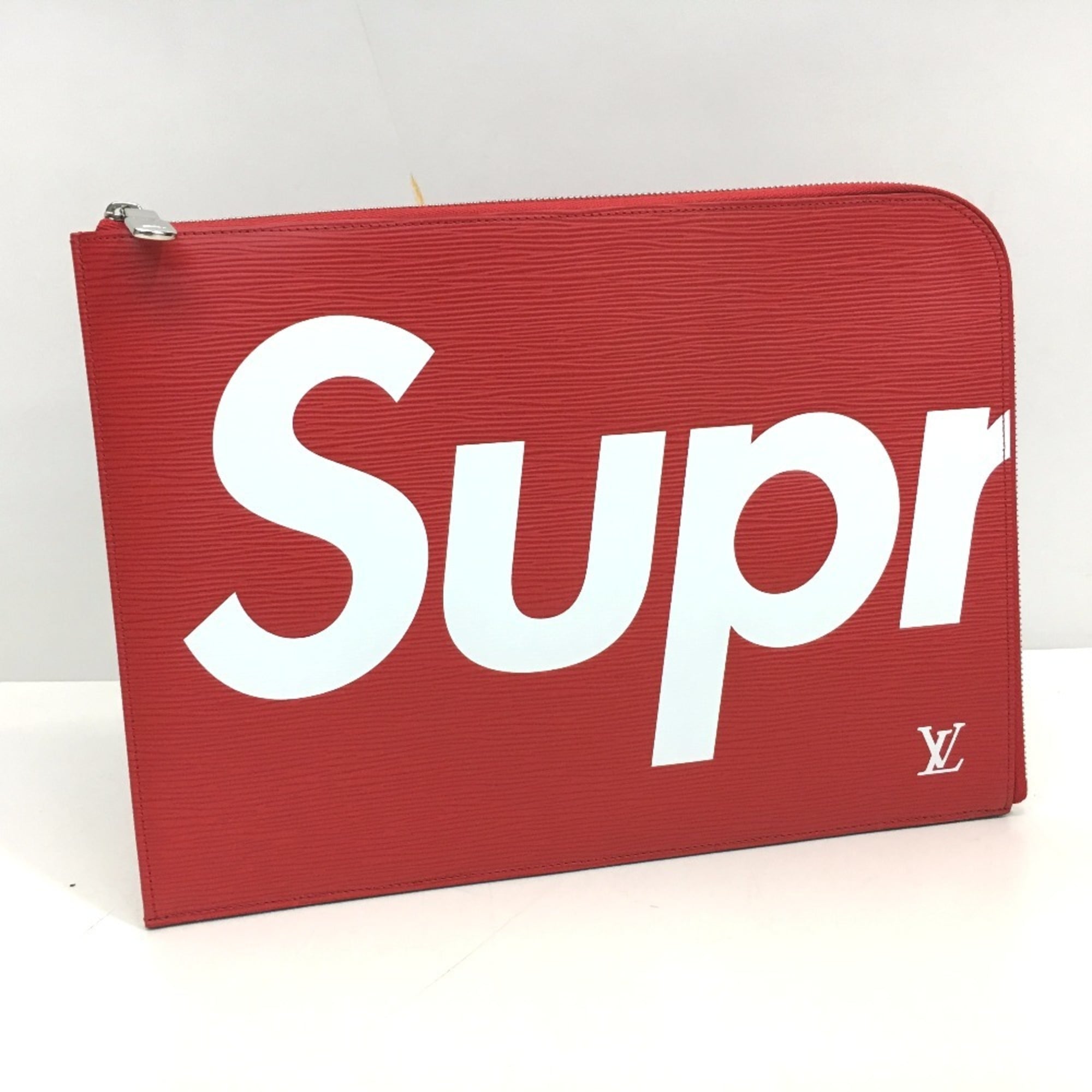 Louis Vuitton Red Color Epi Leather Clutch Bag Pochette (Pre-Owned)