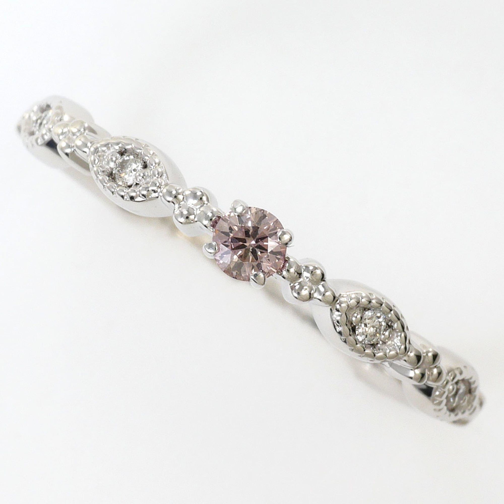 Unbranded Pink White Gold White Gold (18K) Band Ring (Pre-Owned)