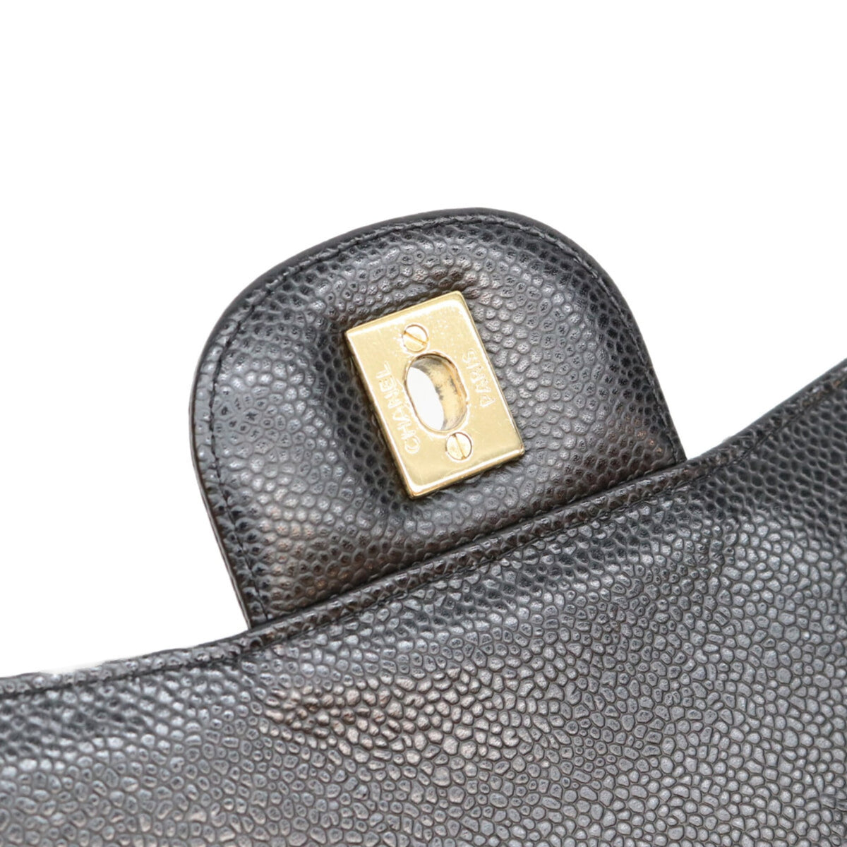 Chanel Black Grained Calfskin Shoulder Bag (Pre-Owned)