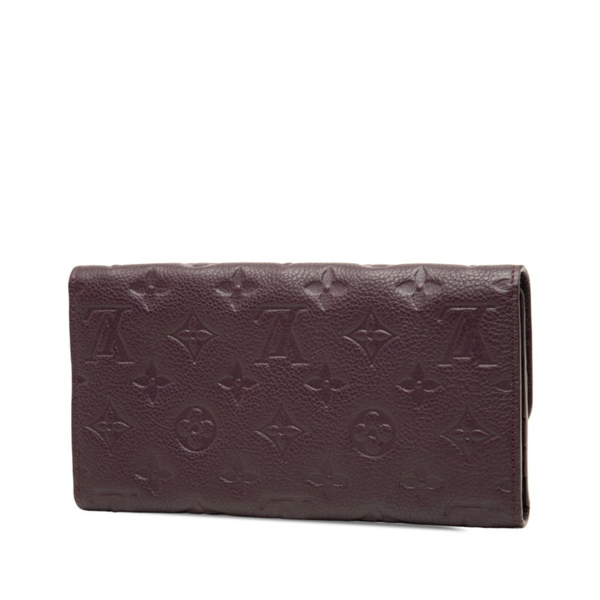 Louis Vuitton Purple Leather Long Wallet (Tri-Fold) (Pre-Owned)