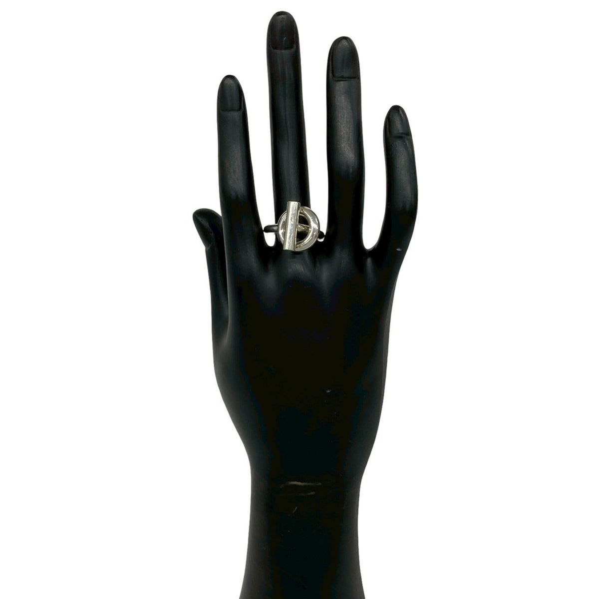 Hermes Silver Silver 925 Band Ring (Pre-Owned)