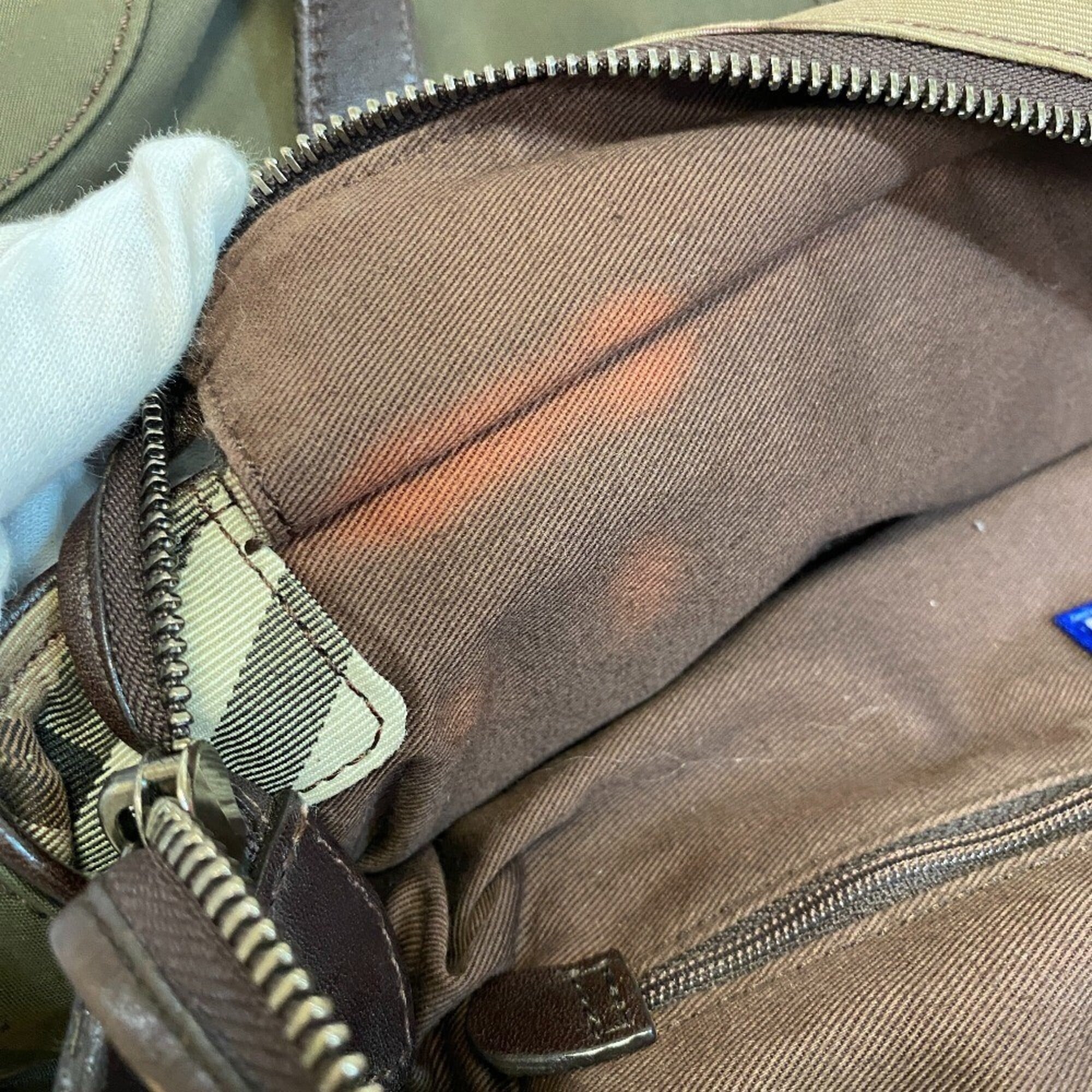 Burberry Green Khaki Nylon Tote Bag (Pre-Owned)