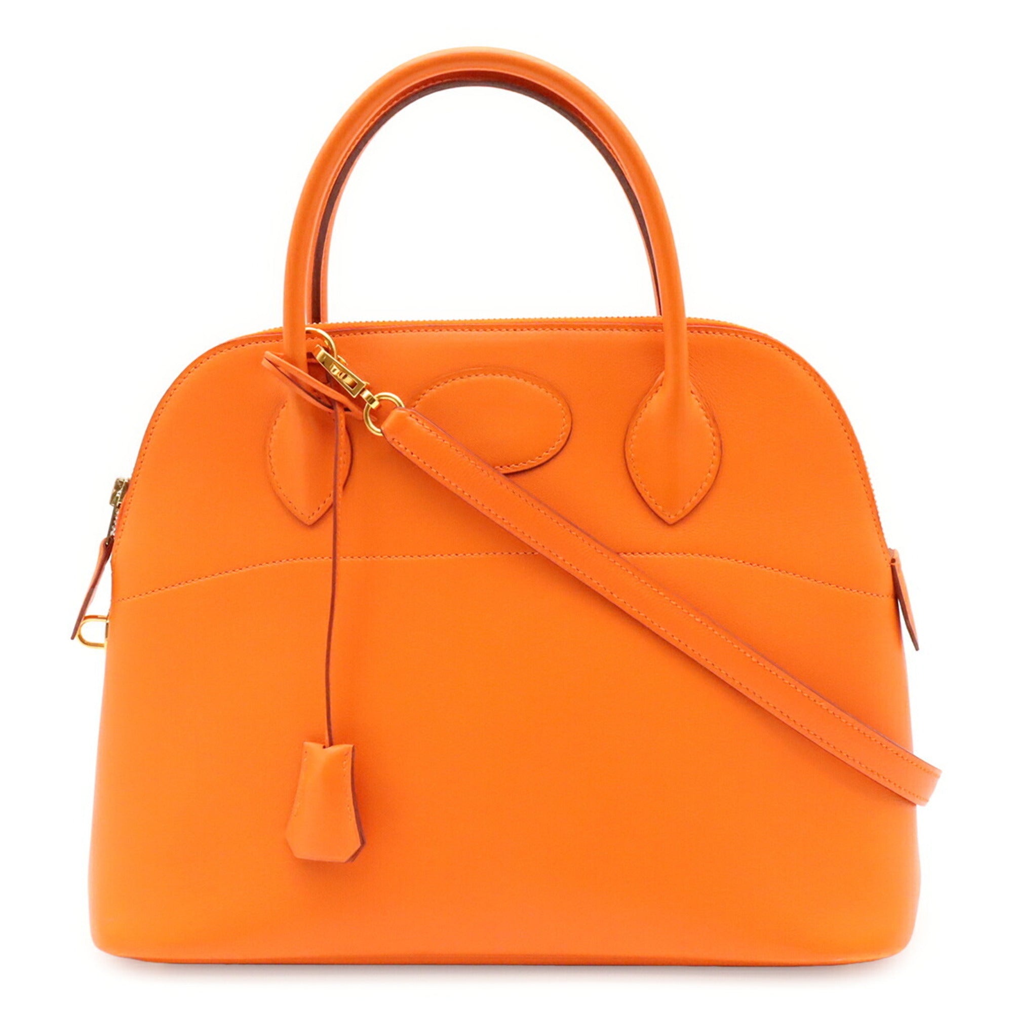Hermes Orange Gulliver Leather Handbag Shoulder Bag (Pre-Owned)