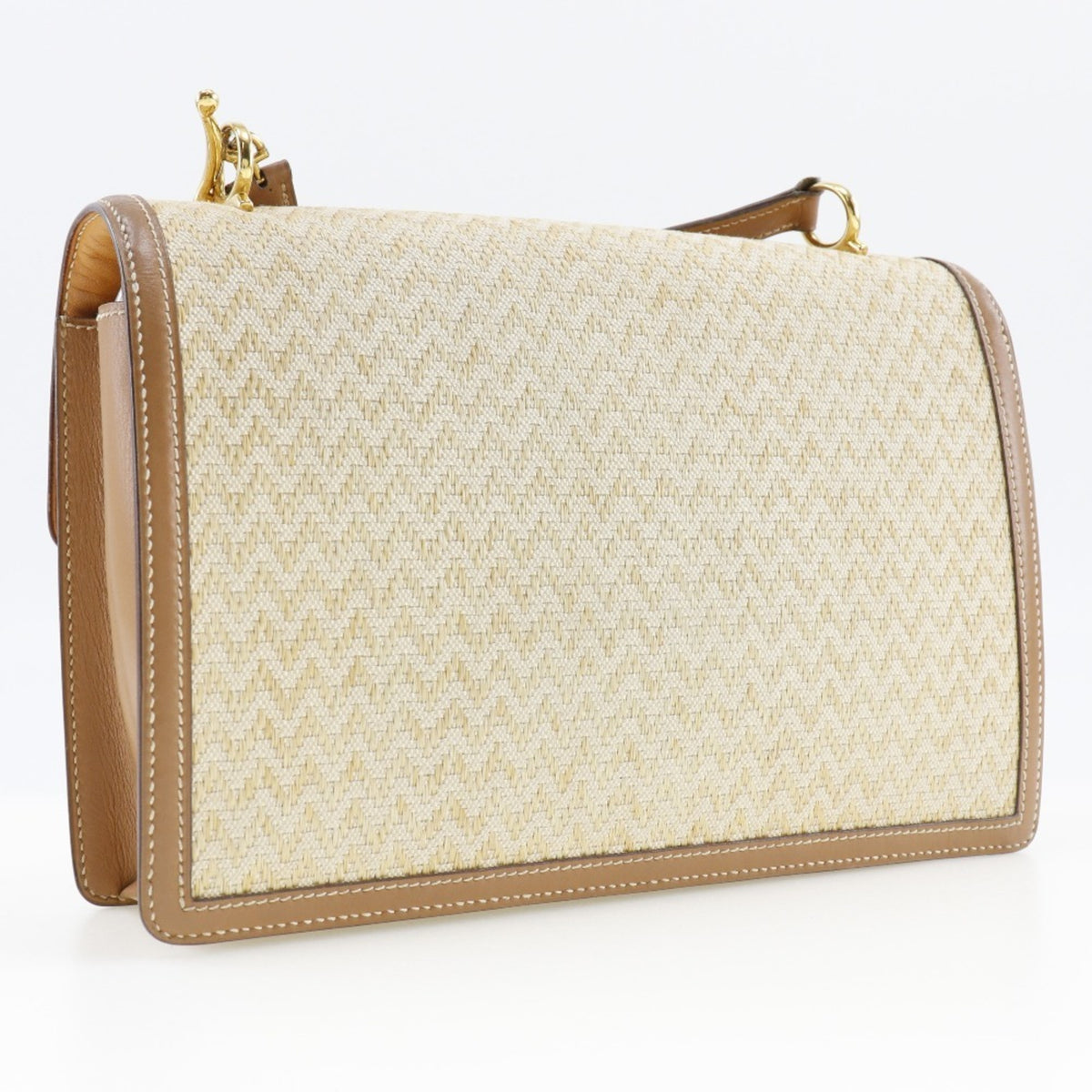 Hermes Canvas Shoulder Bag (Pre-Owned)