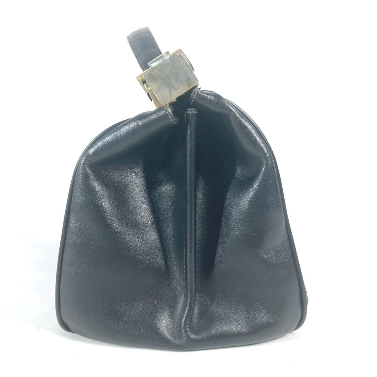 Fendi Pequin Black Leather Pvc Handbag (Pre-Owned)