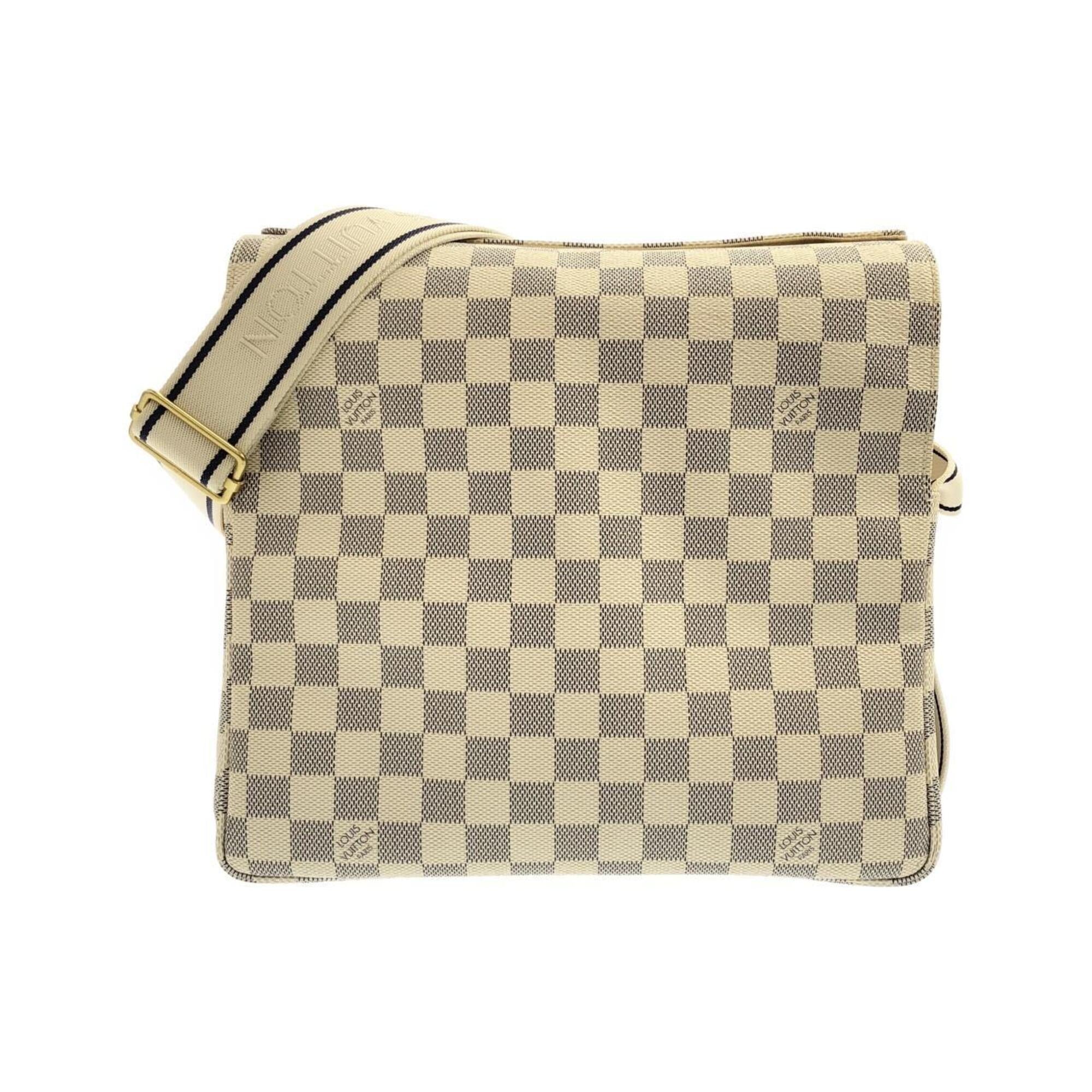 Louis Vuitton Azur Gold White Coated Canvas Shoulder Bag (Pre-Owned)