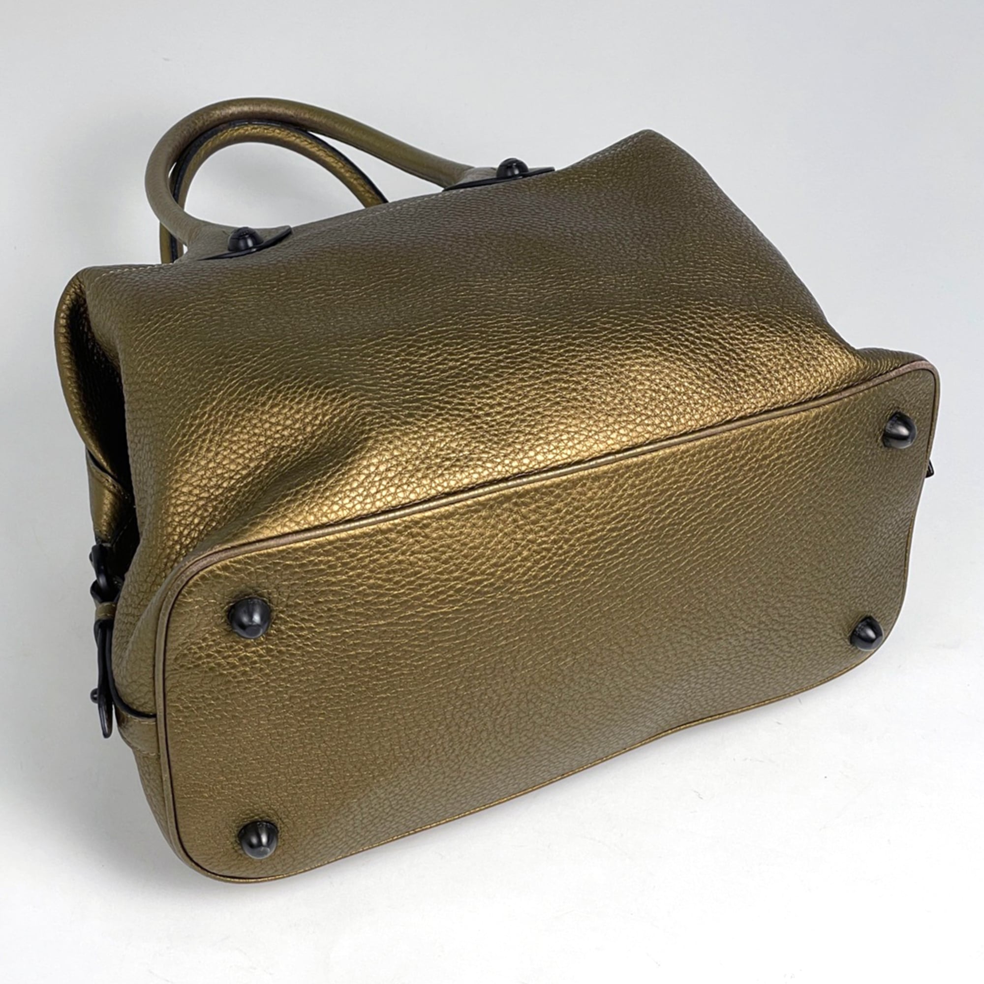Loewe Gold Leather Handbag Shoulder Bag (Pre-Owned)