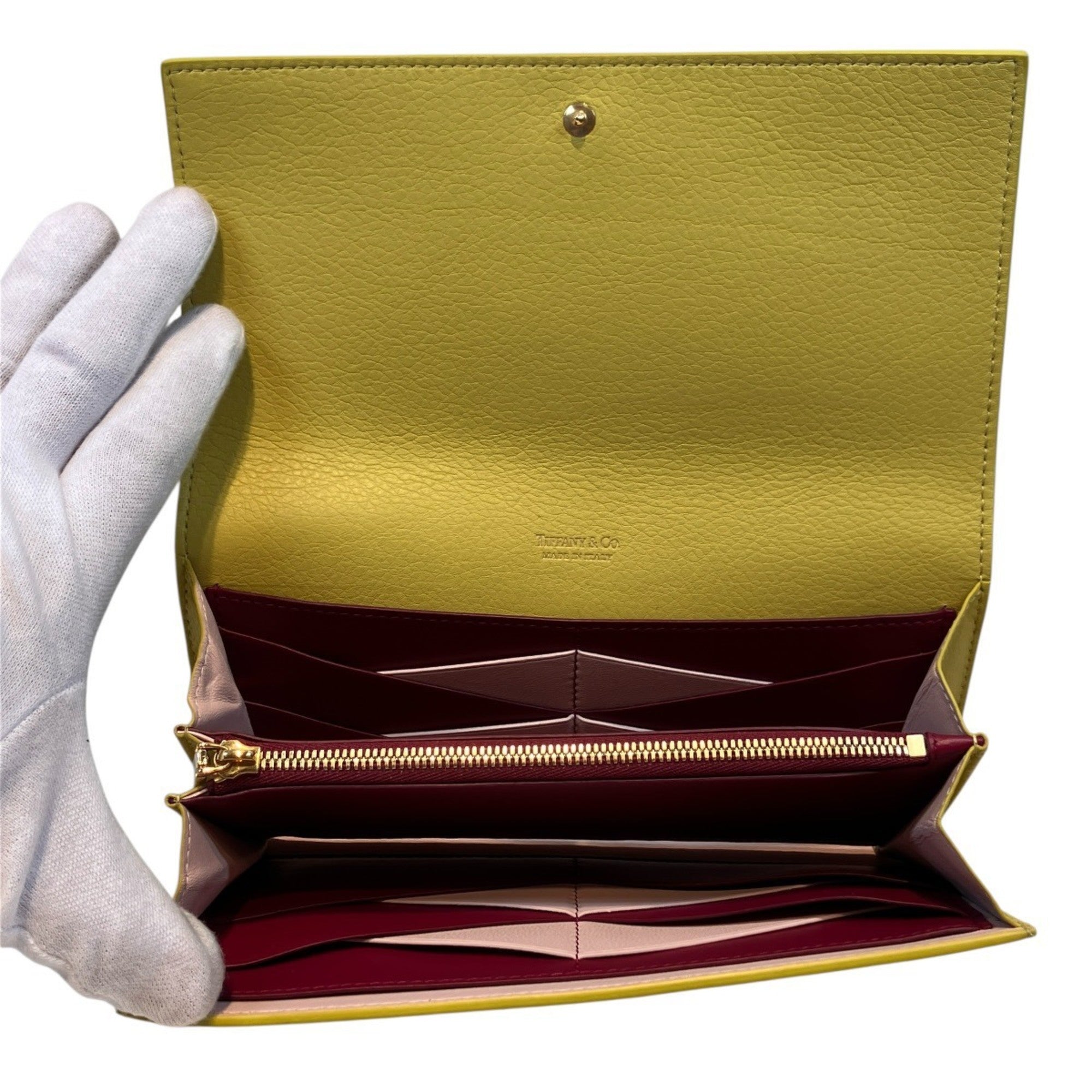 Tiffany Yellow Leather Long Wallet (Bi-Fold) (Pre-Owned)