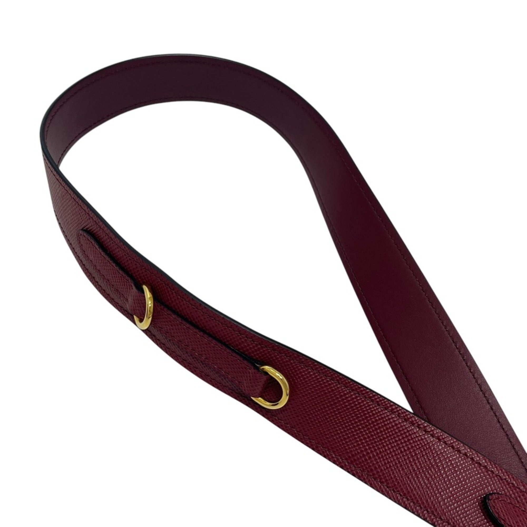 Prada Wine Leather Handbag Shoulder Bag (Pre-Owned)