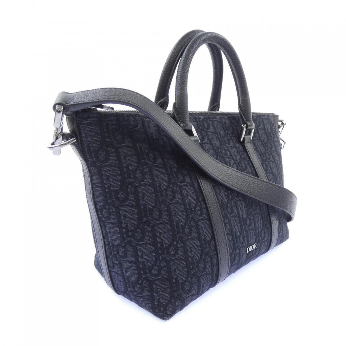 Christian Dior Black Gray Handbag Weekend Bag (Pre-Owned)