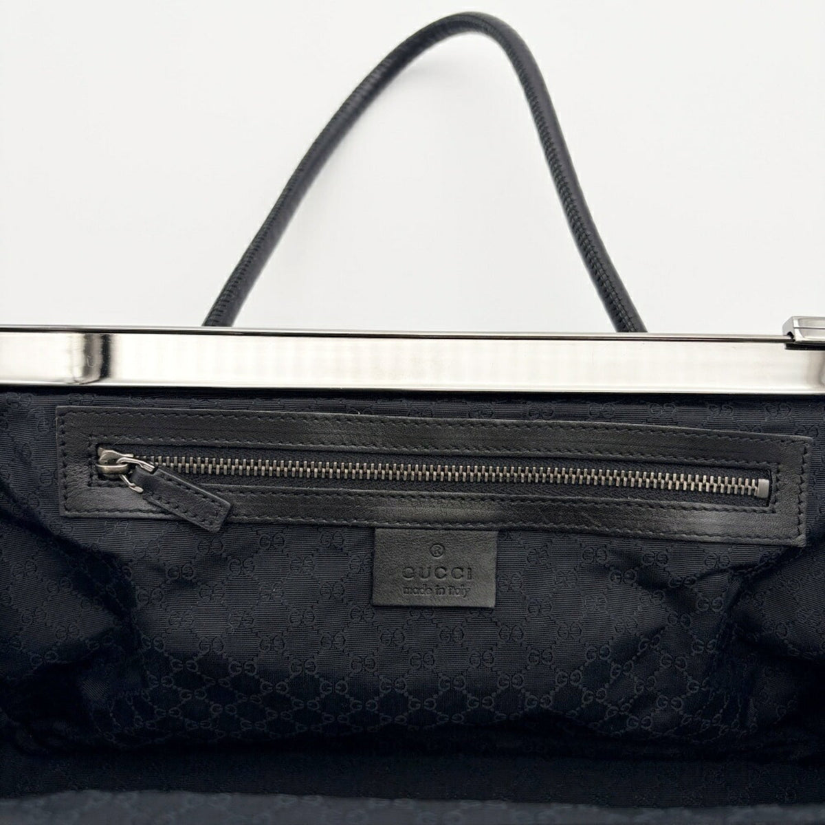 Gucci Black Denim Leather Handbag (Pre-Owned)