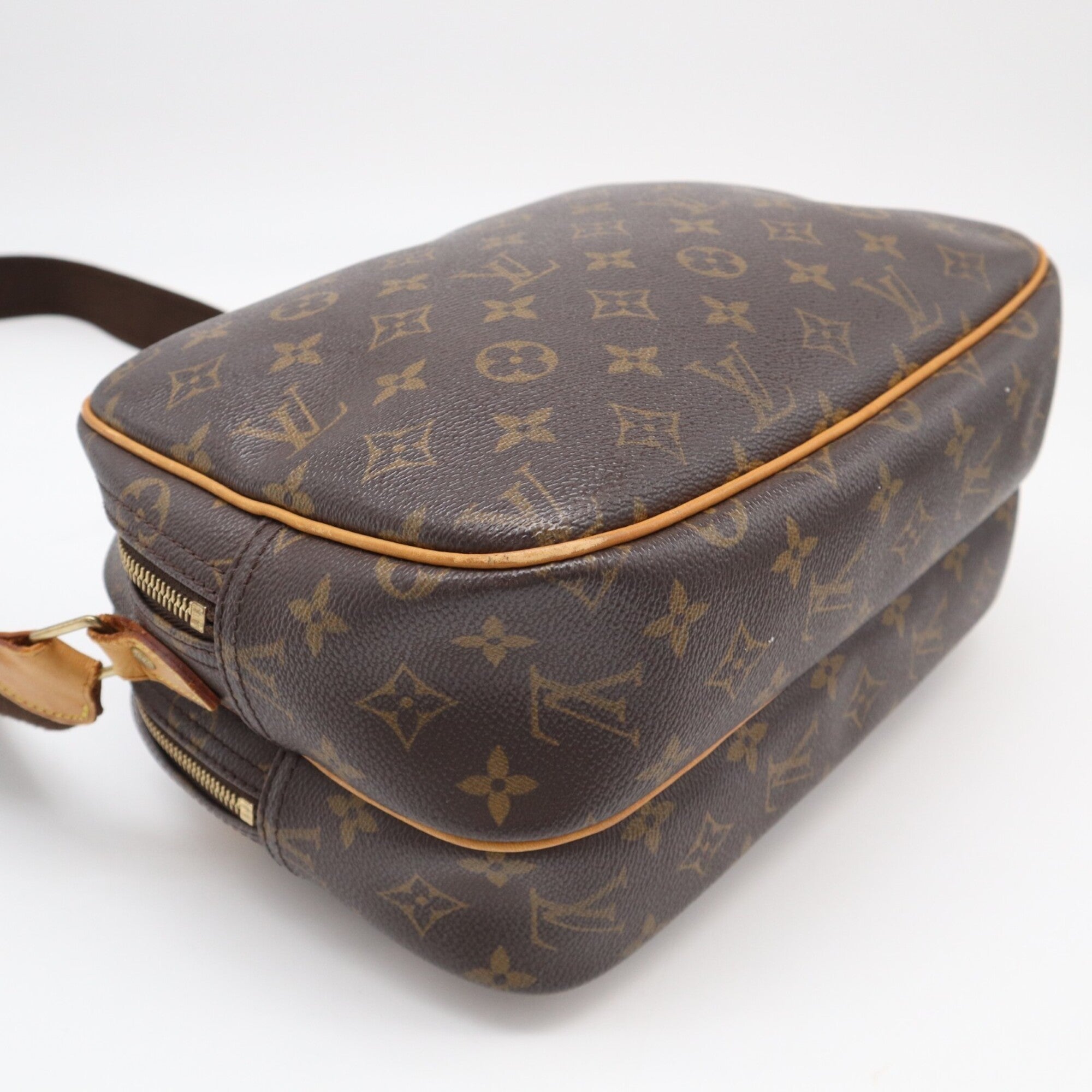 Louis Vuitton Monogram Beige Brown Coated Canvas Leather Shoulder Bag (Pre-Owned)