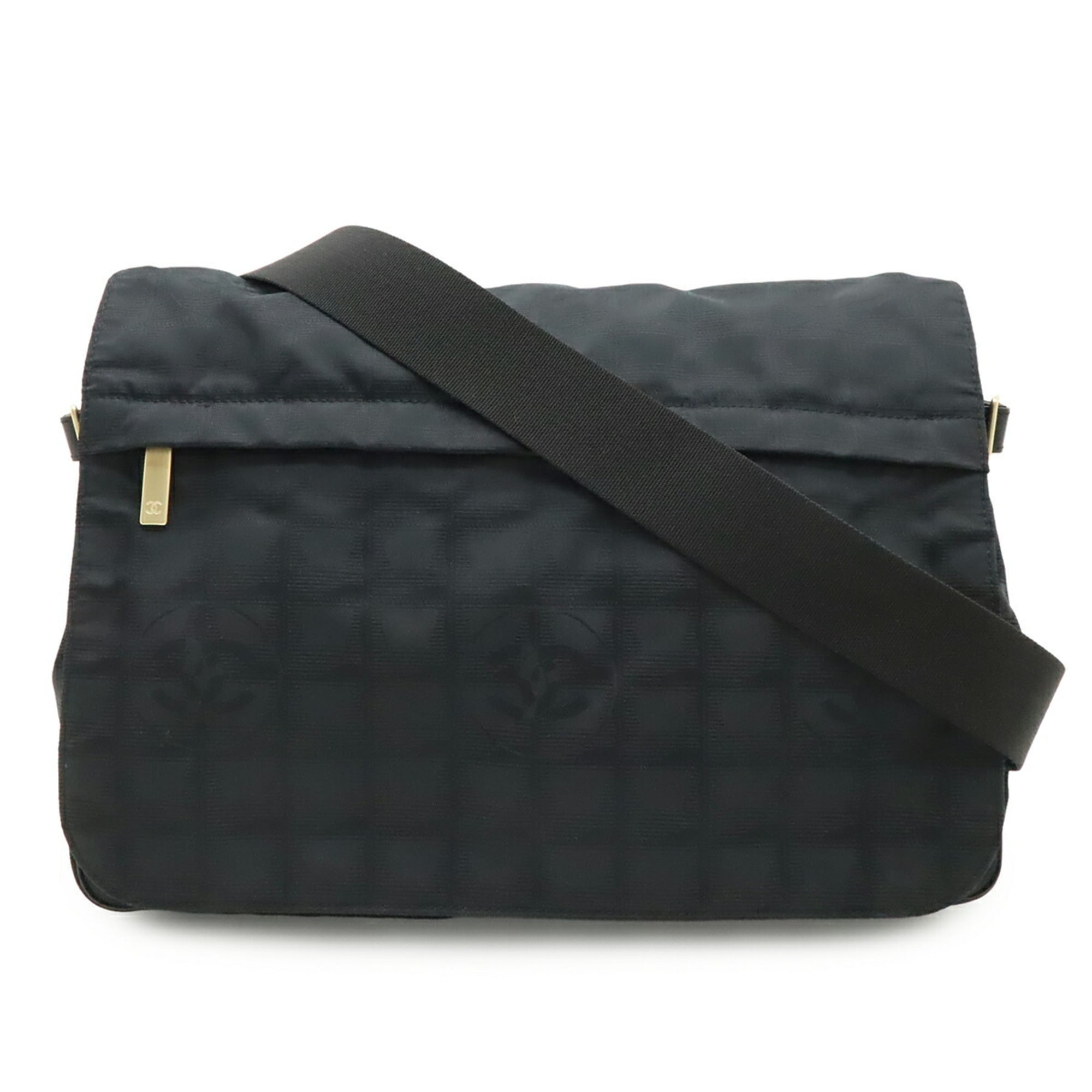 Chanel New Travel Line Black Jacquard Handbag Shoulder Bag (Pre-Owned)