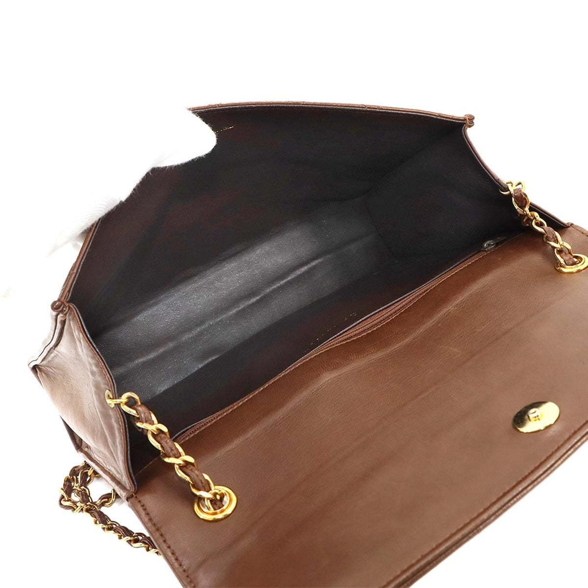 Chanel Brown Leather Handbag Shoulder Bag (Pre-Owned)