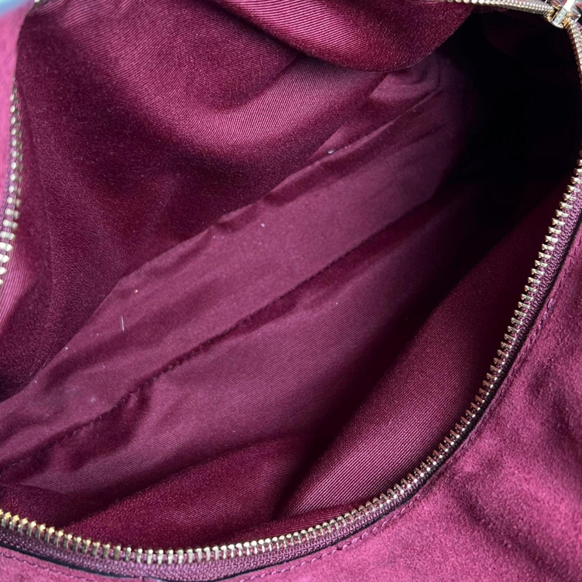 Coach Red Color Leather Suede Shoulder Bag (Pre-Owned)