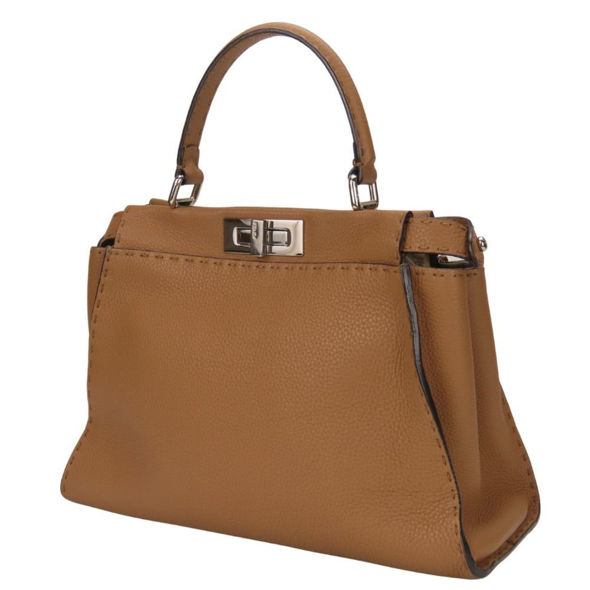 Fendi Brown Leather Handbag Shoulder Bag (Pre-Owned)