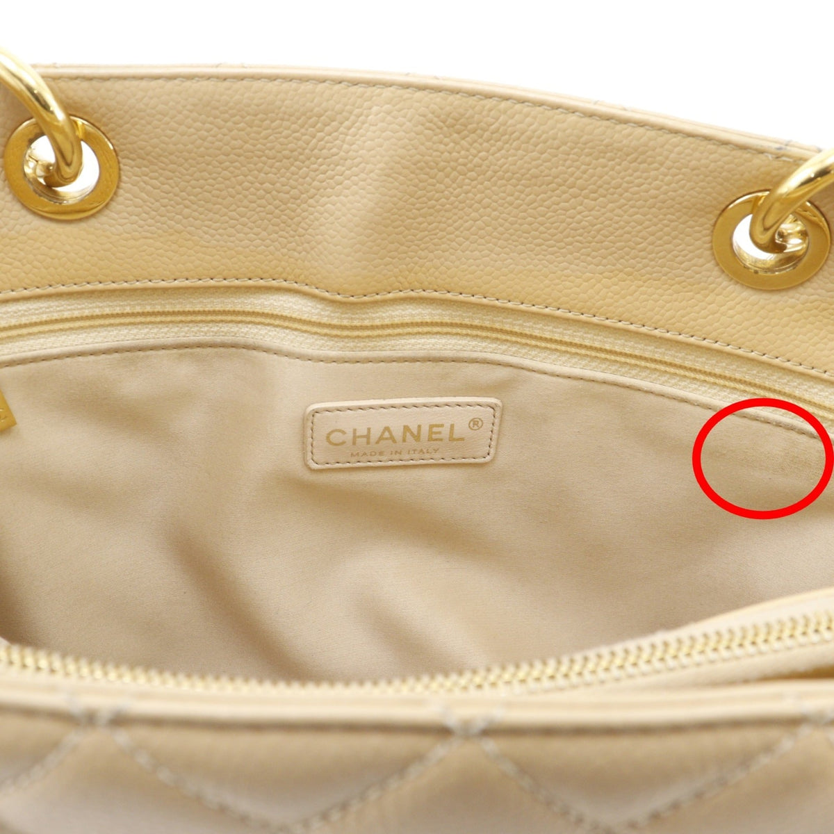 Chanel Beige Grained Calfskin Tote Bag (Pre-Owned)