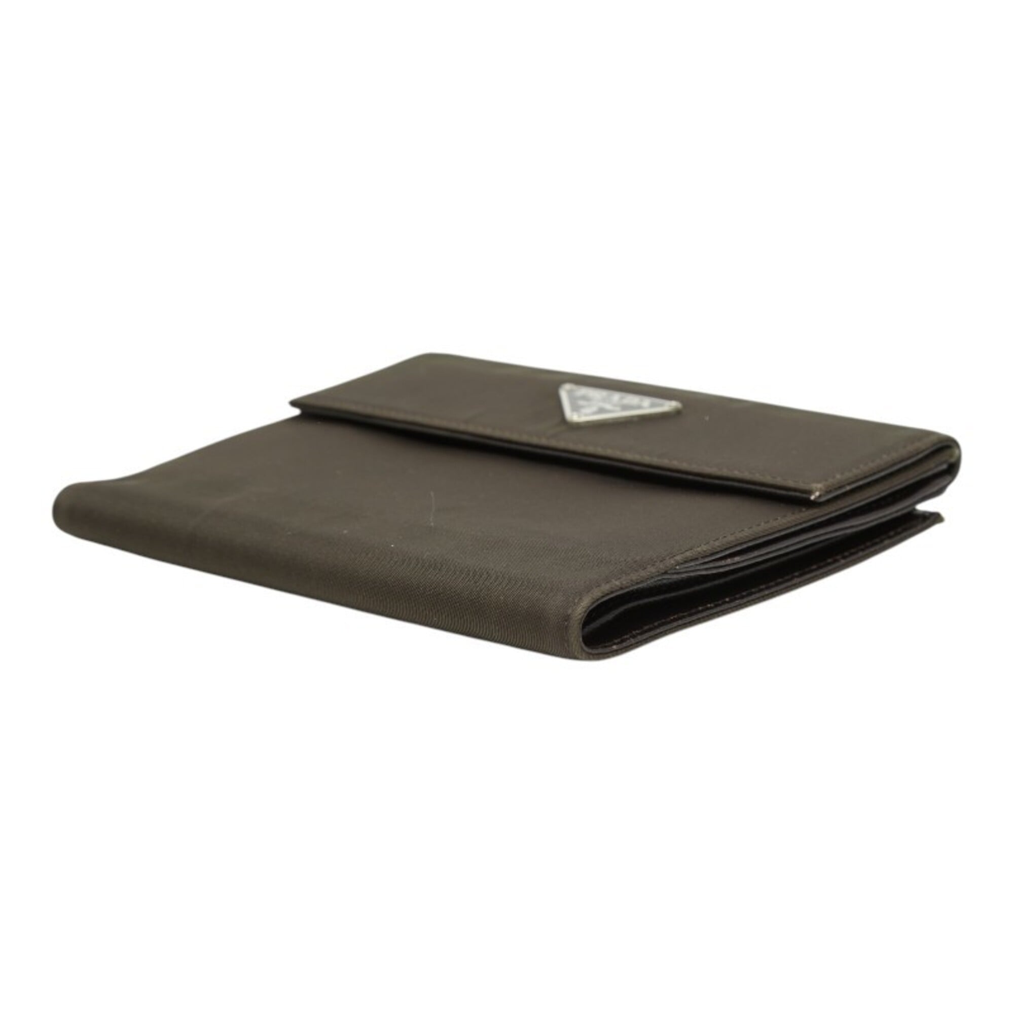 Prada Green Khaki Nylon Leather Wallet (Bi-Fold) (Pre-Owned)