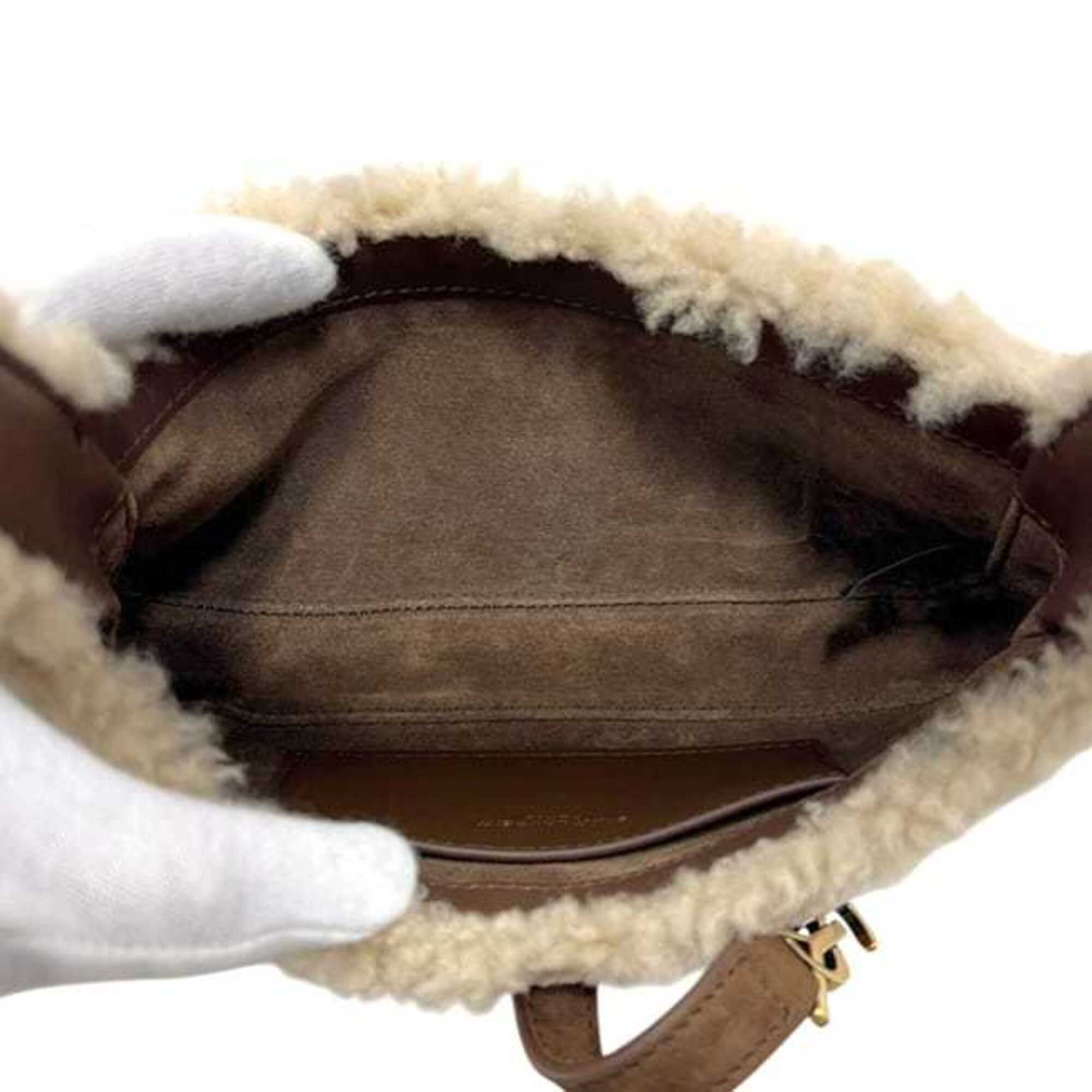 Saint Laurent Beige Brown Leather Handbag (Pre-Owned)