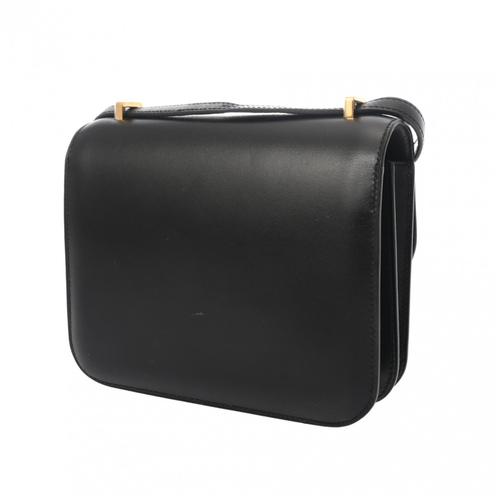 Hermes Black Box Calf Leather Shoulder Bag (Pre-Owned)