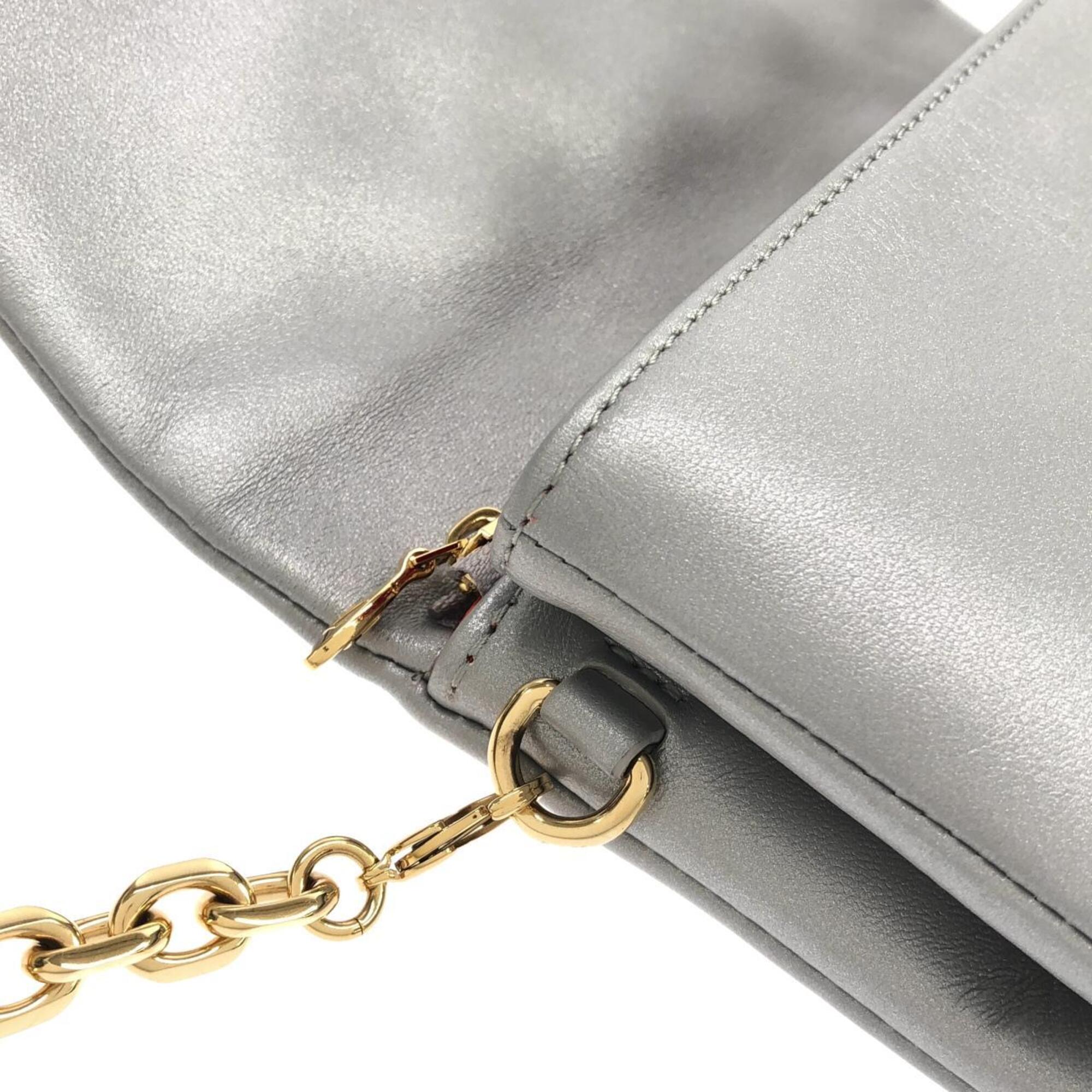 Louis Vuitton Silver Leather Pochette Shoulder Bag (Pre-Owned)