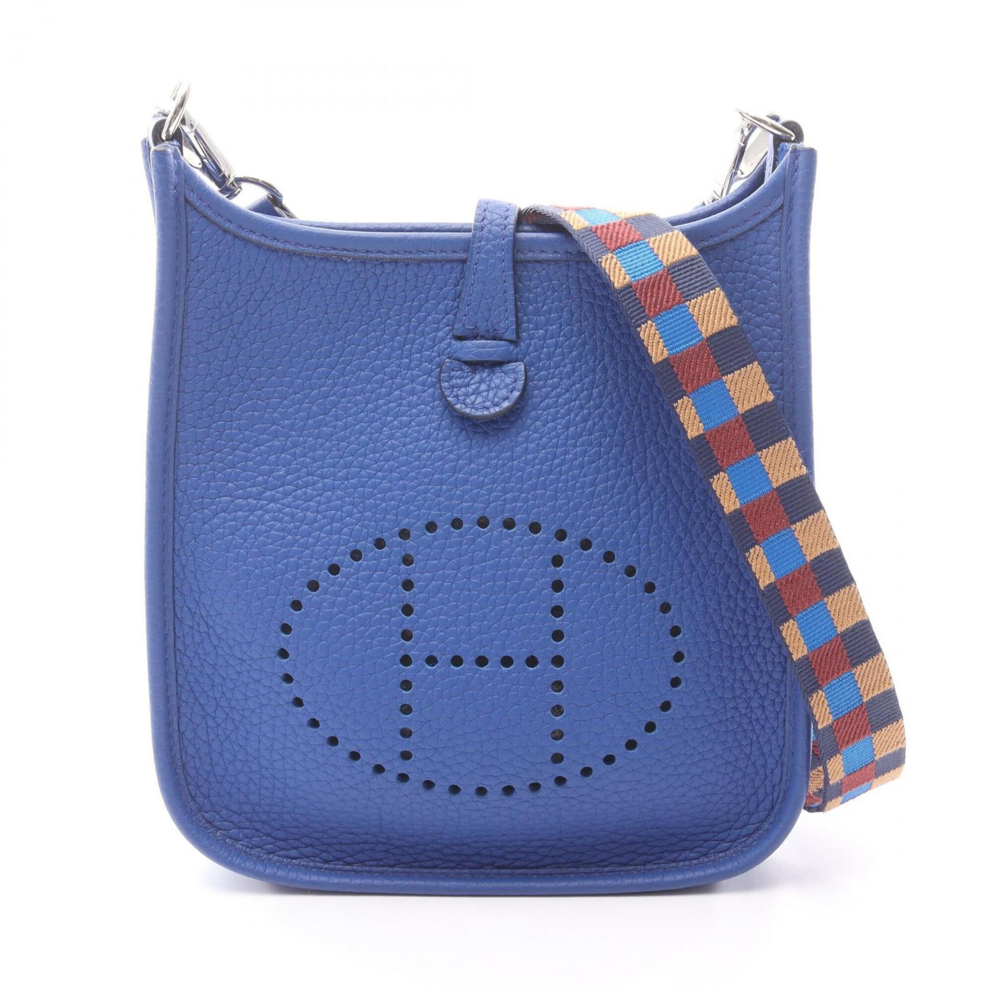 Hermes Blue Blue Royal Taurillon Clemence Leather Leather Handbag Shoulder Bag (Pre-Owned)