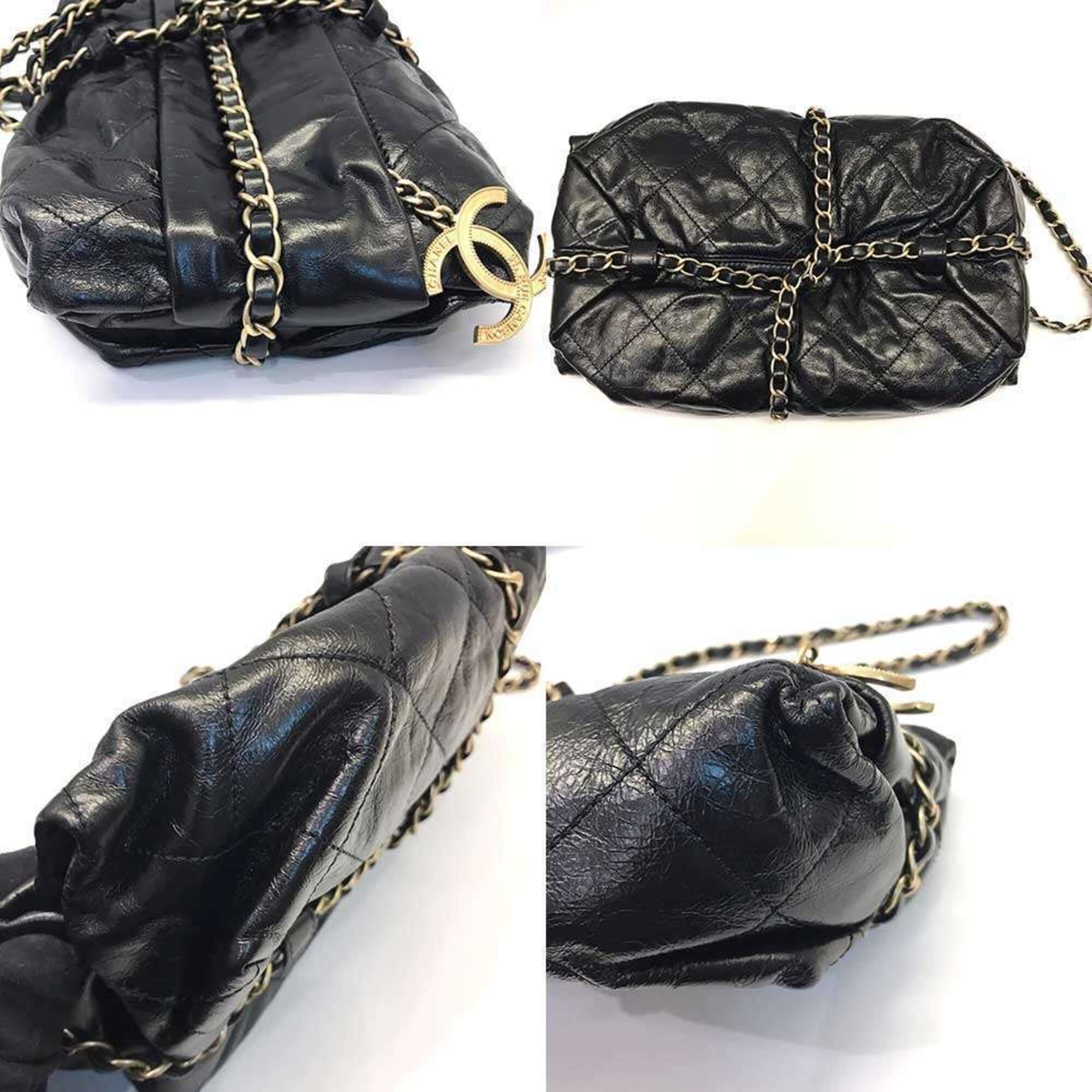 Chanel Black Leather Clutch Bag (Pre-Owned)