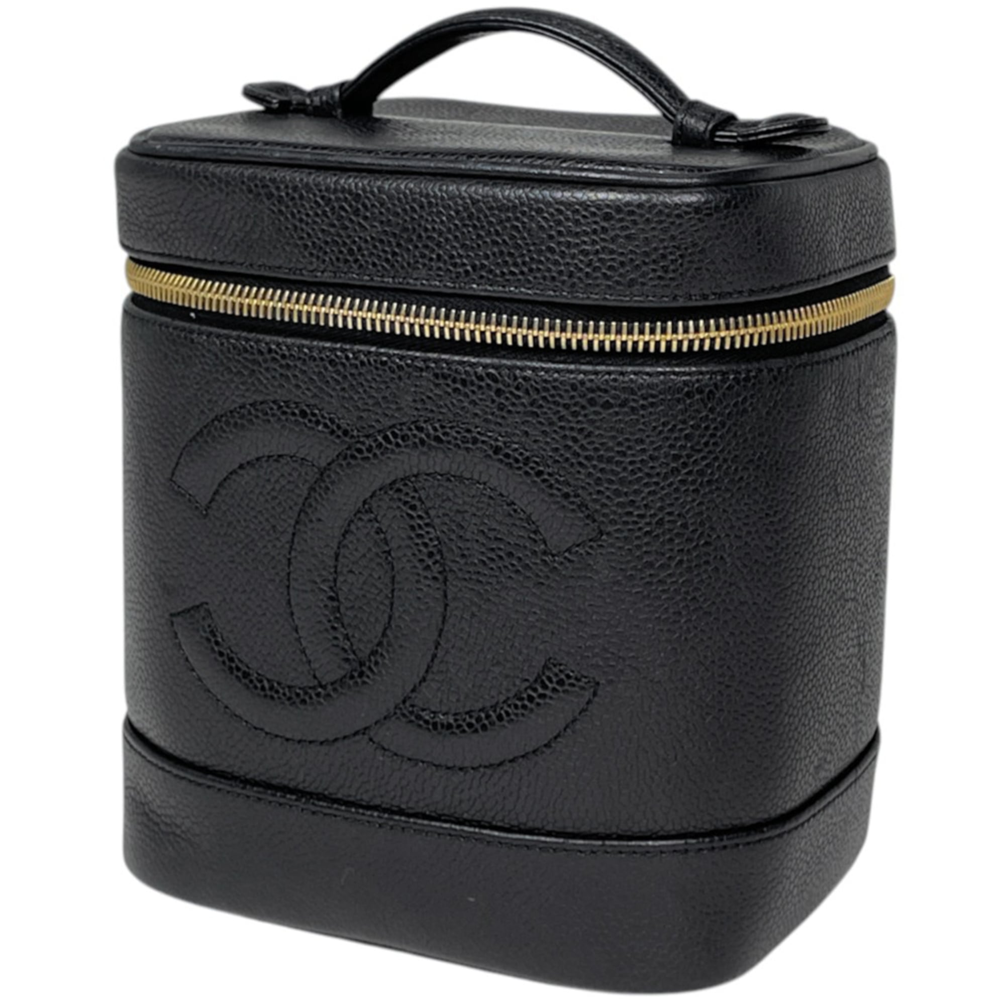 Chanel Black Grained Calfskin Pouch Vanity Bag (Pre-Owned)