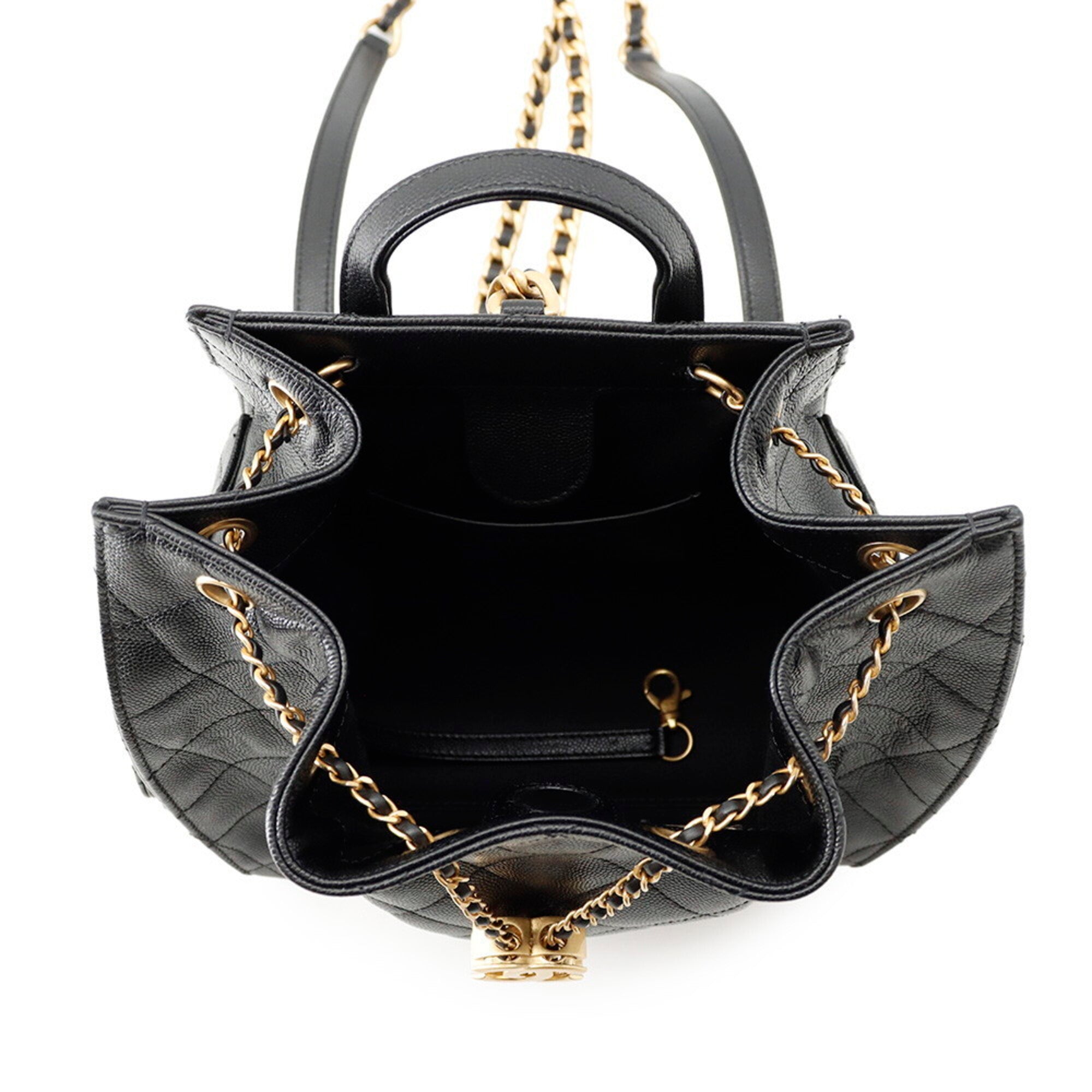 Chanel Matelasse Black Grained Calfskin Backpack (Pre-Owned)