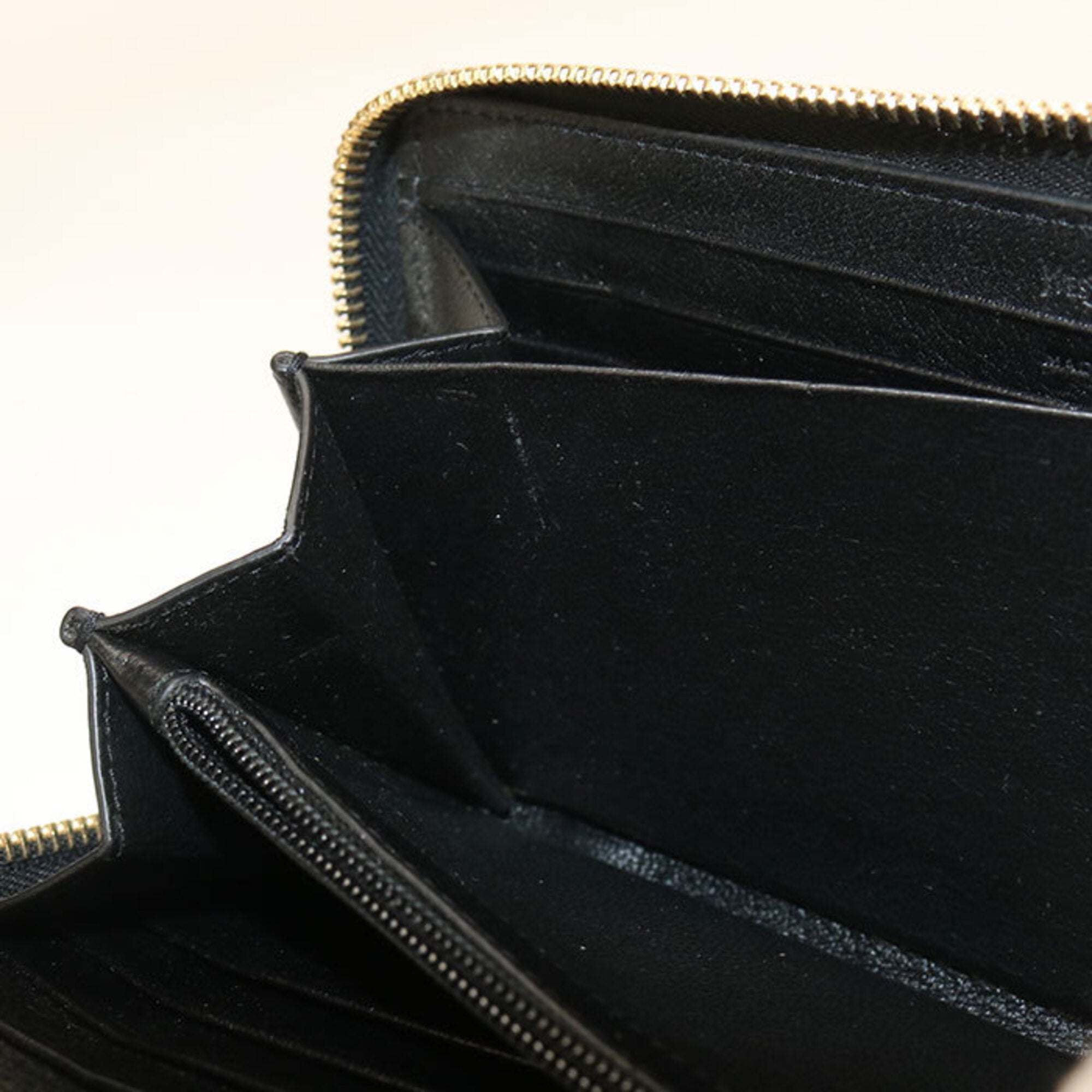 Saint Laurent Black Leather Long Wallet (Bi-Fold) (Pre-Owned)
