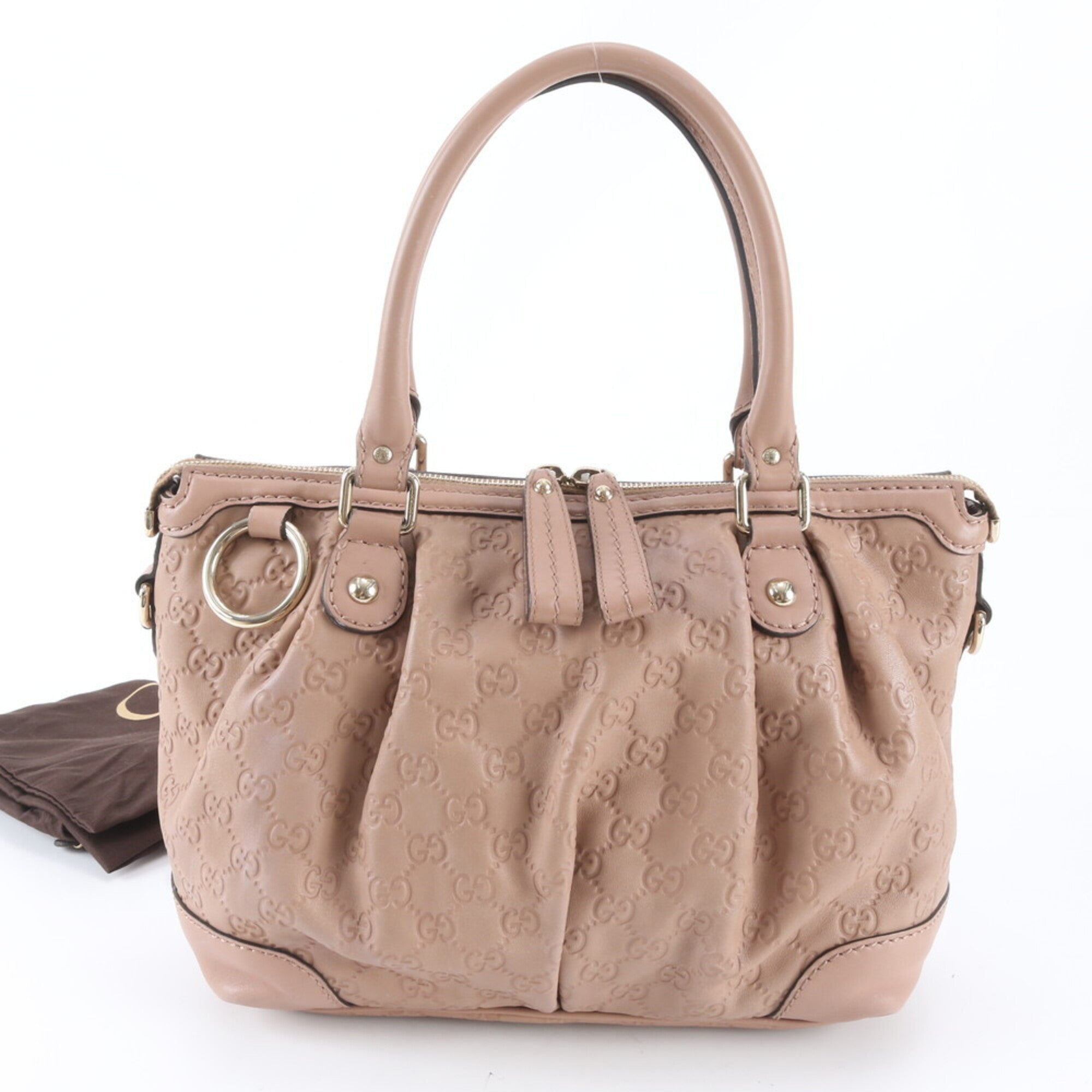 Gucci Pink Leather Handbag Tote Bag (Pre-Owned)