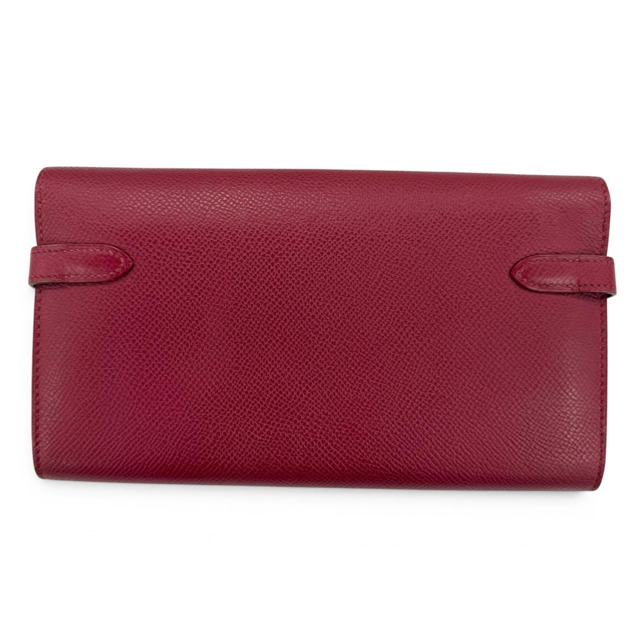 Hermes Ruby Epsom Leather Long Wallet (Bi-Fold) (Pre-Owned)