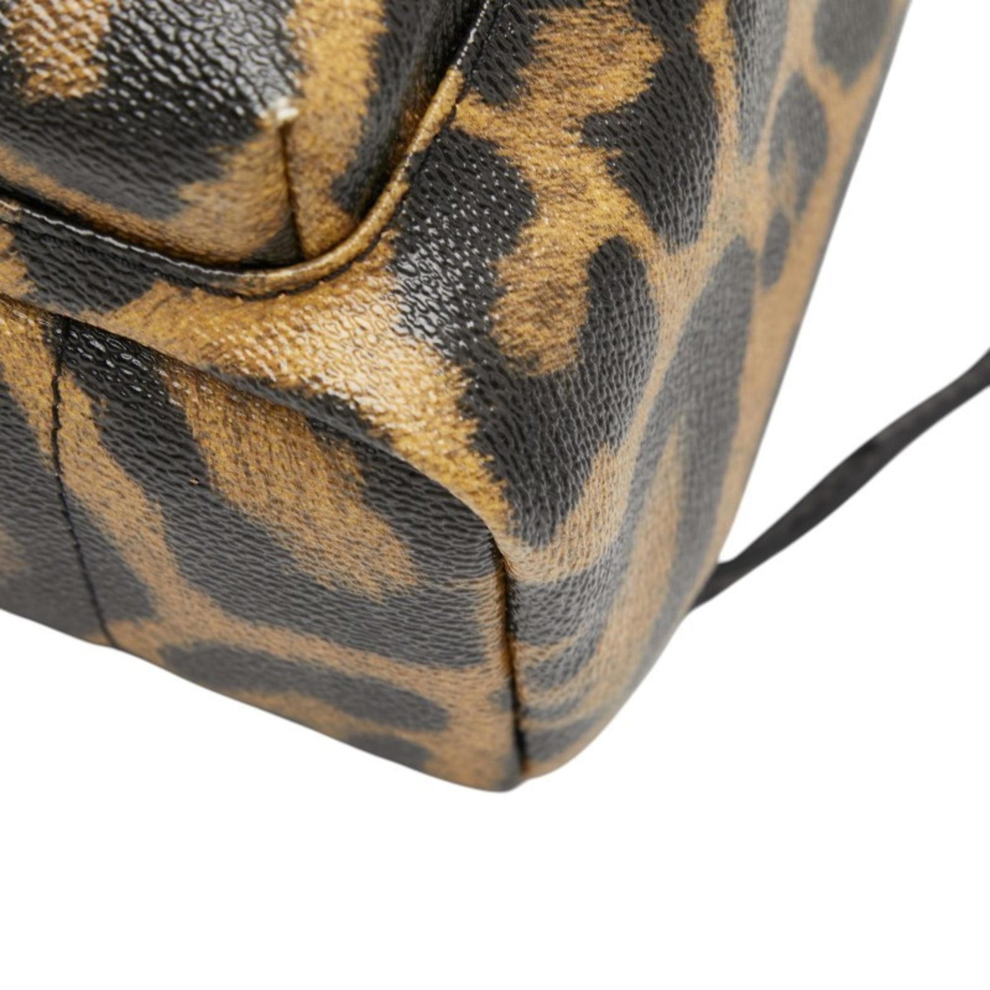 Louis Vuitton Black Brown Leopard Pvc Leather Backpack Basket (Pre-Owned)