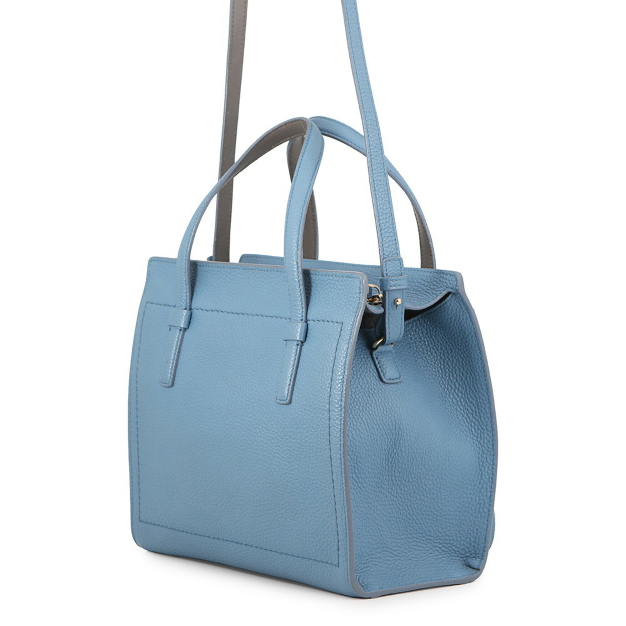Salvatore Ferragamo Blue Leather Handbag (Pre-Owned)