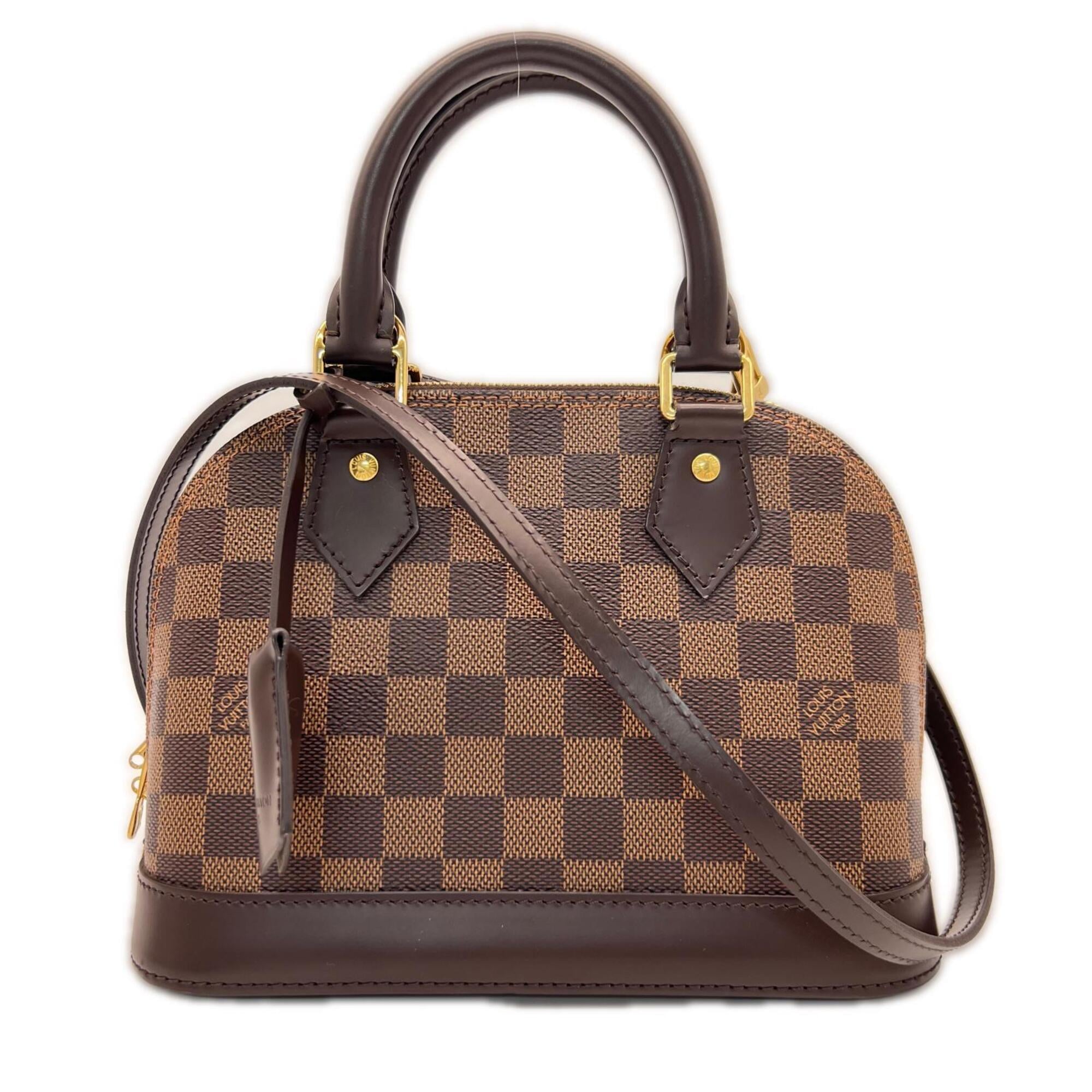 Louis Vuitton Damier Beige Brown Damier Canvas Coated Canvas Leather Handbag Pouch (Pre-Owned)