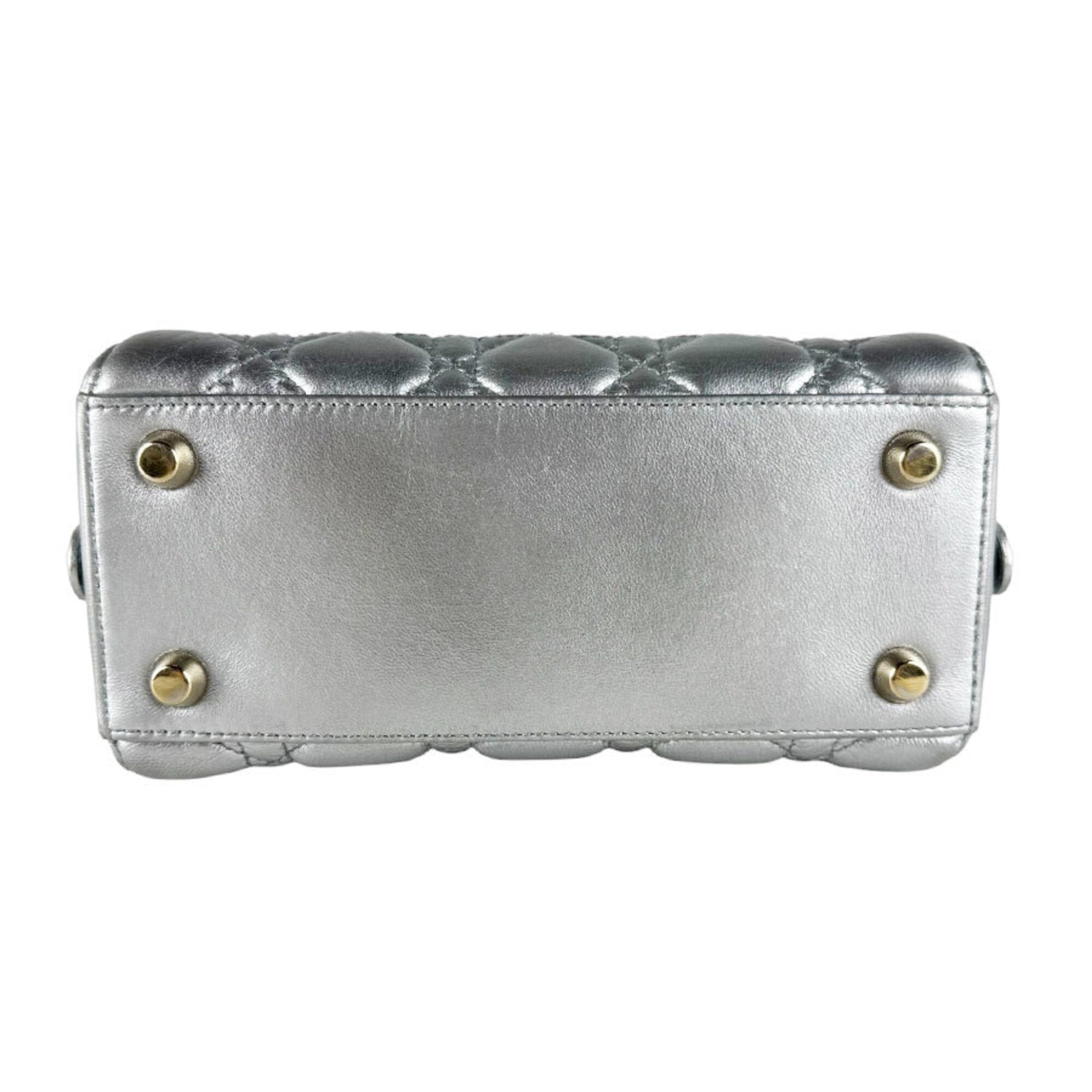 Christian Dior Silver Leather Shoulder Bag (Pre-Owned)