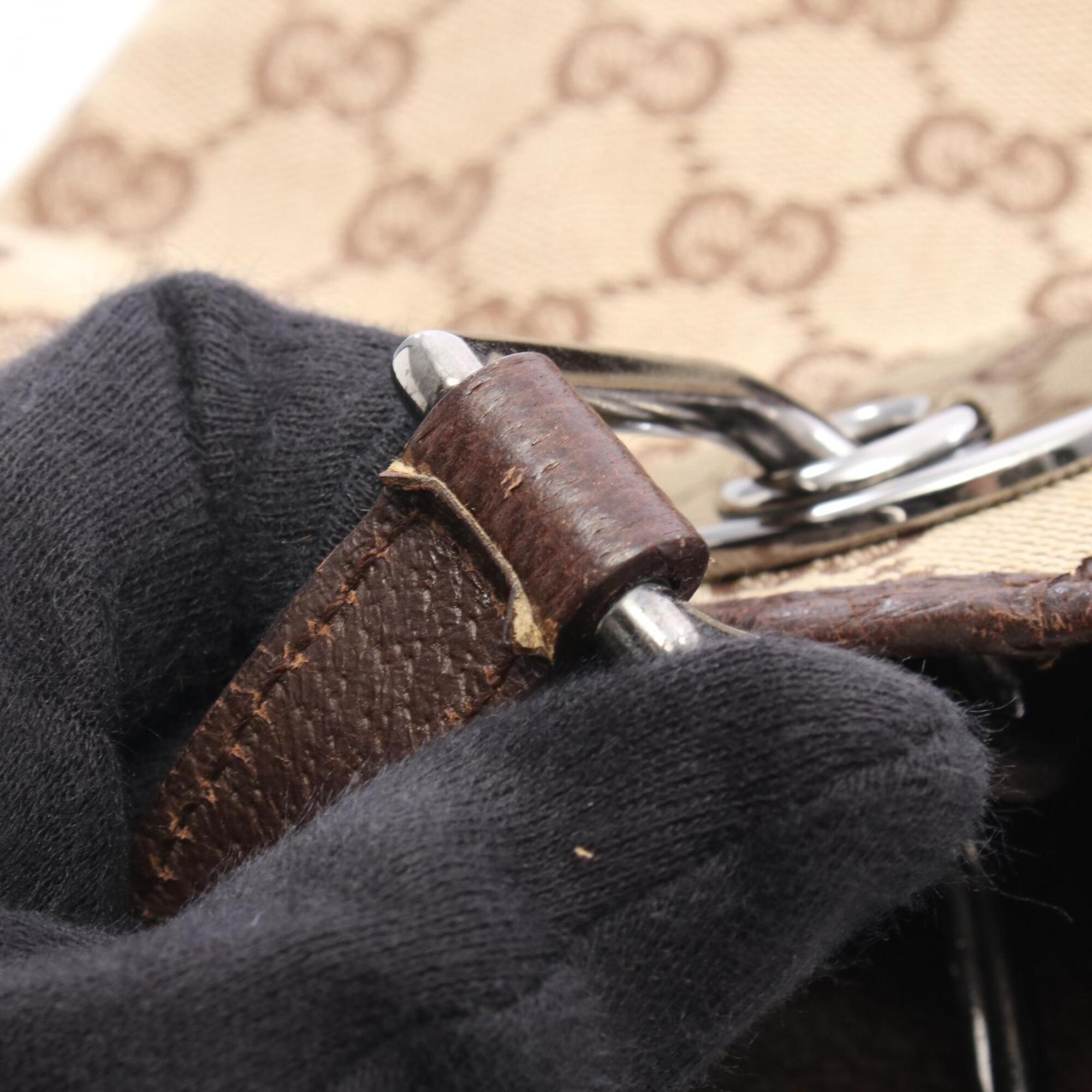 Gucci Beige Brown Gg Canvas Handbag Tote Bag (Pre-Owned)