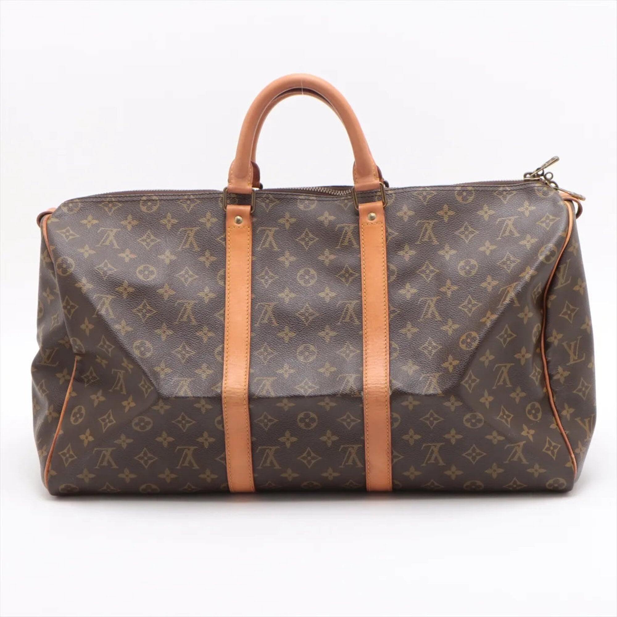 Louis Vuitton Brown Coated Canvas Leather Handbag Tote Bag (Pre-Owned)
