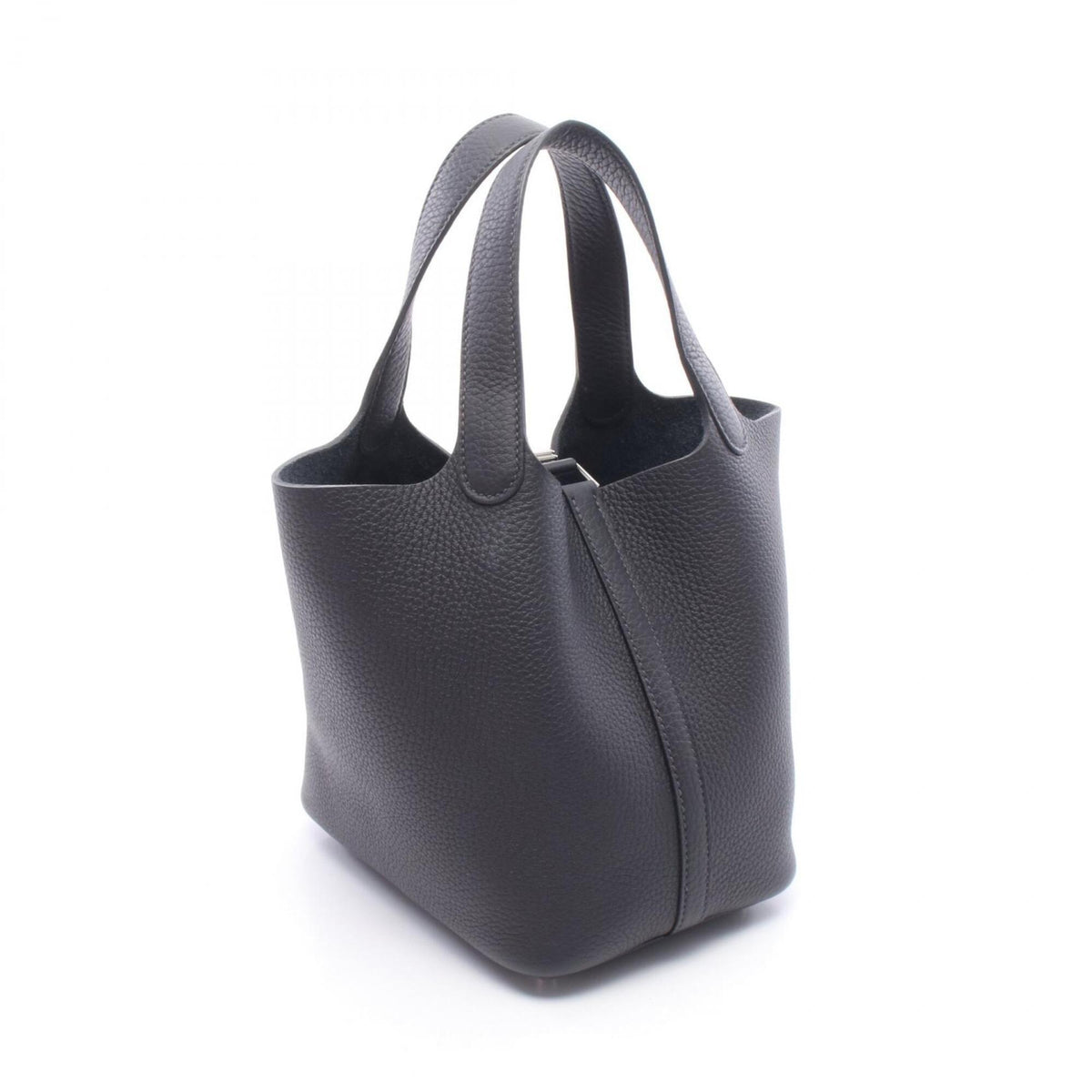 Hermes Navy Taurillon Clemence Leather Handbag (Pre-Owned)
