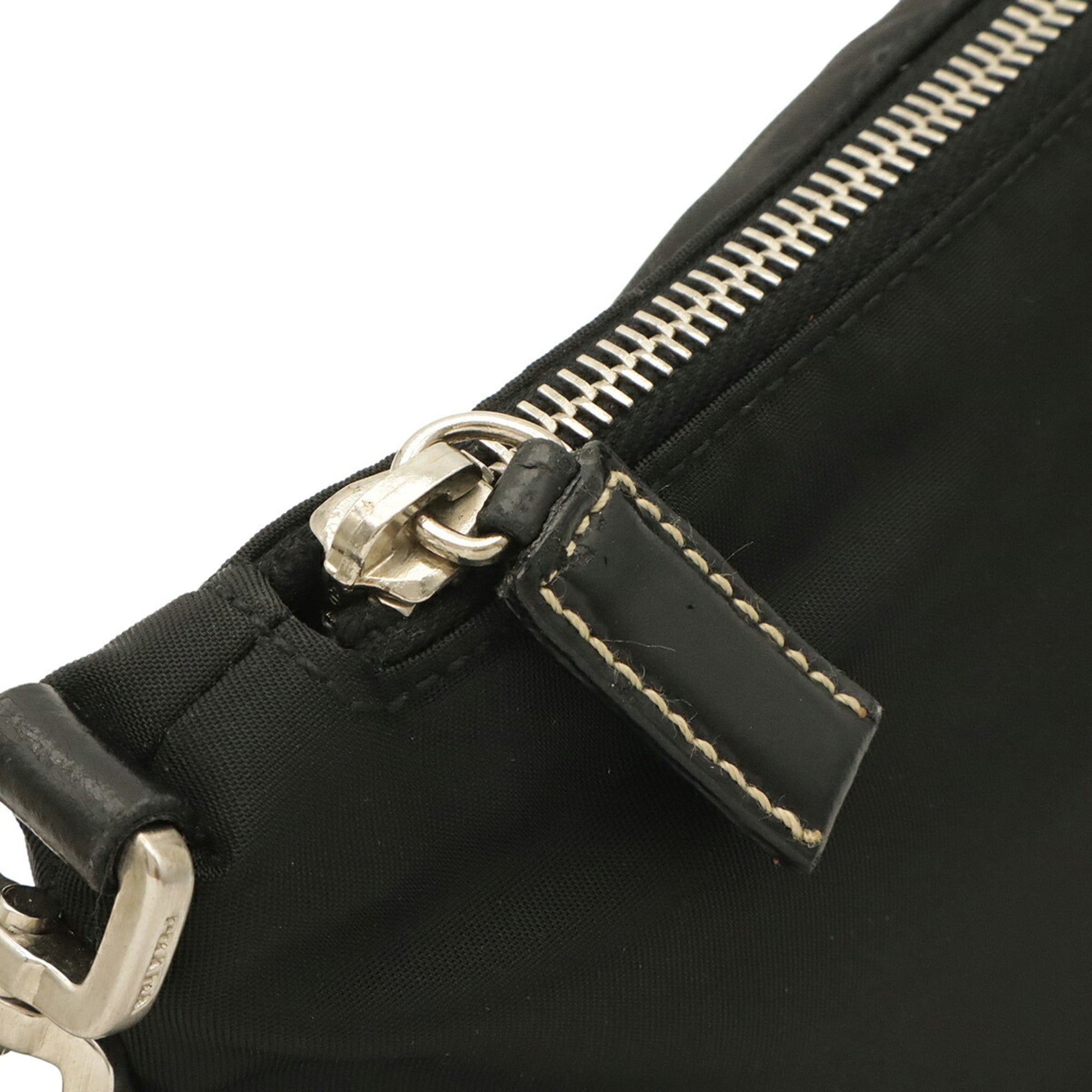 Prada Black Nero Nylon Leather Shoulder Bag (Pre-Owned)