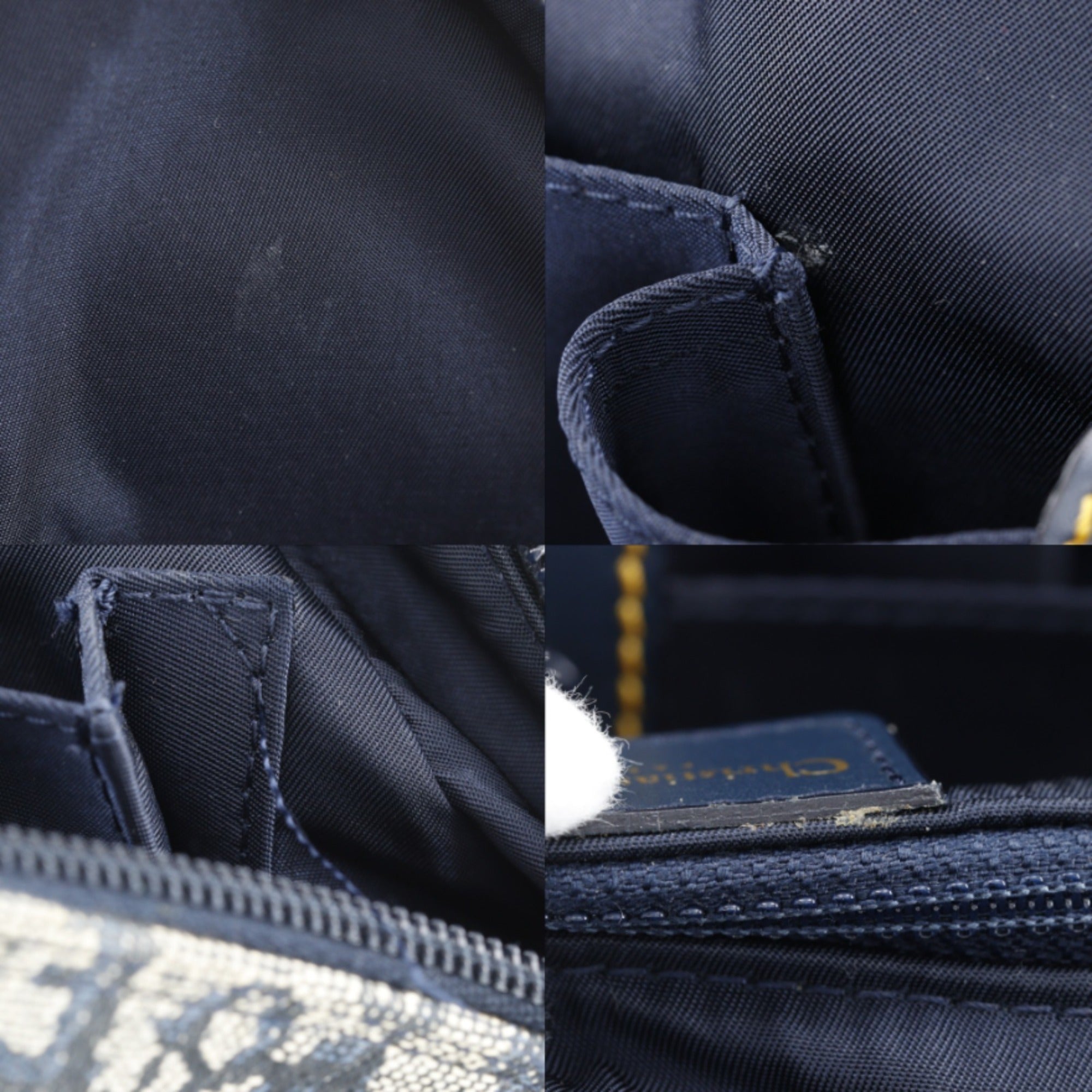 Christian Dior Navy Canvas Handbag (Pre-Owned)