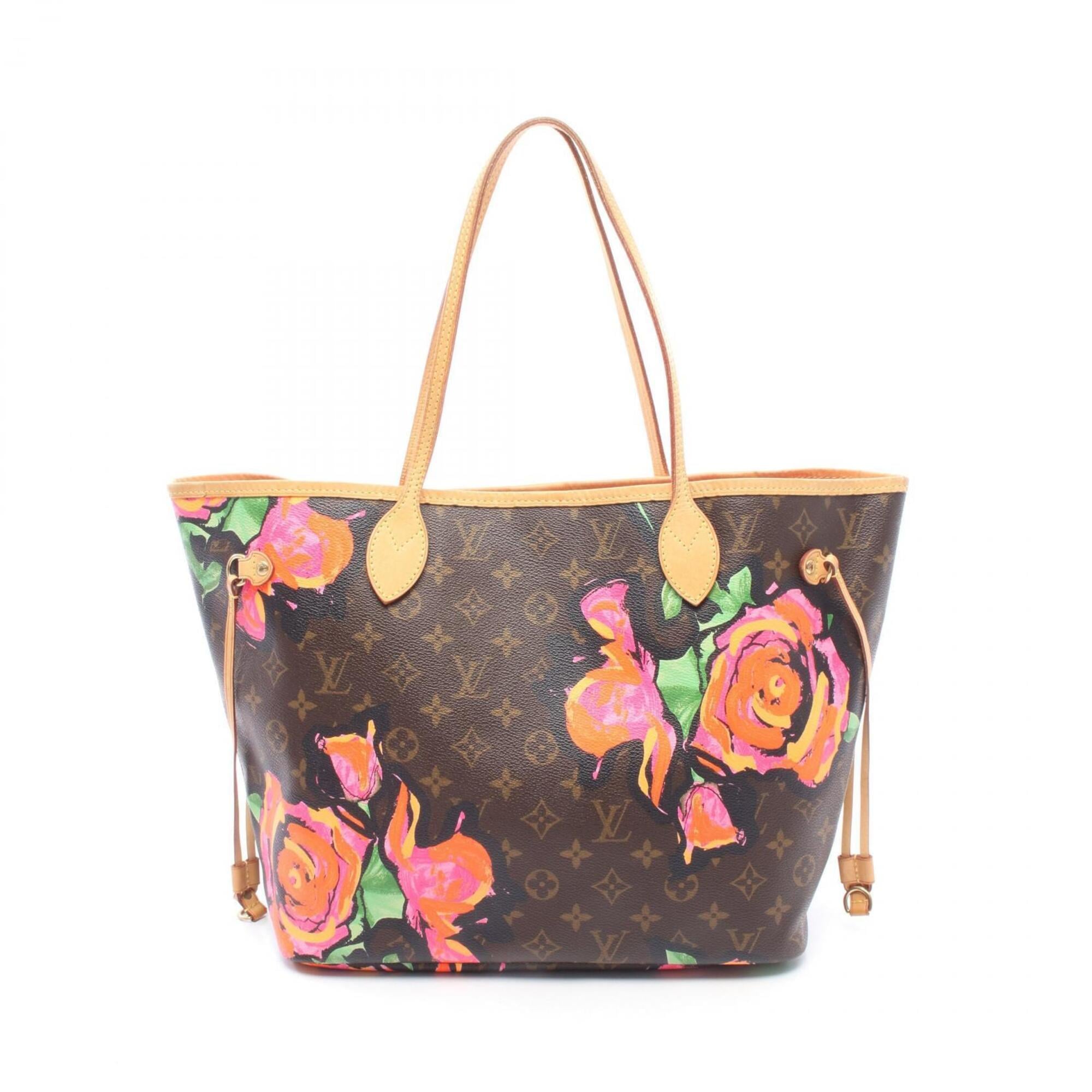Louis Vuitton Brown Monogram Rose Multi-Color Pink Coated Canvas Leather Tote Bag (Pre-Owned)