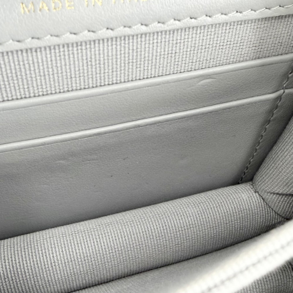 Chanel Gray Grained Calfskin Shoulder Bag (Pre-Owned)