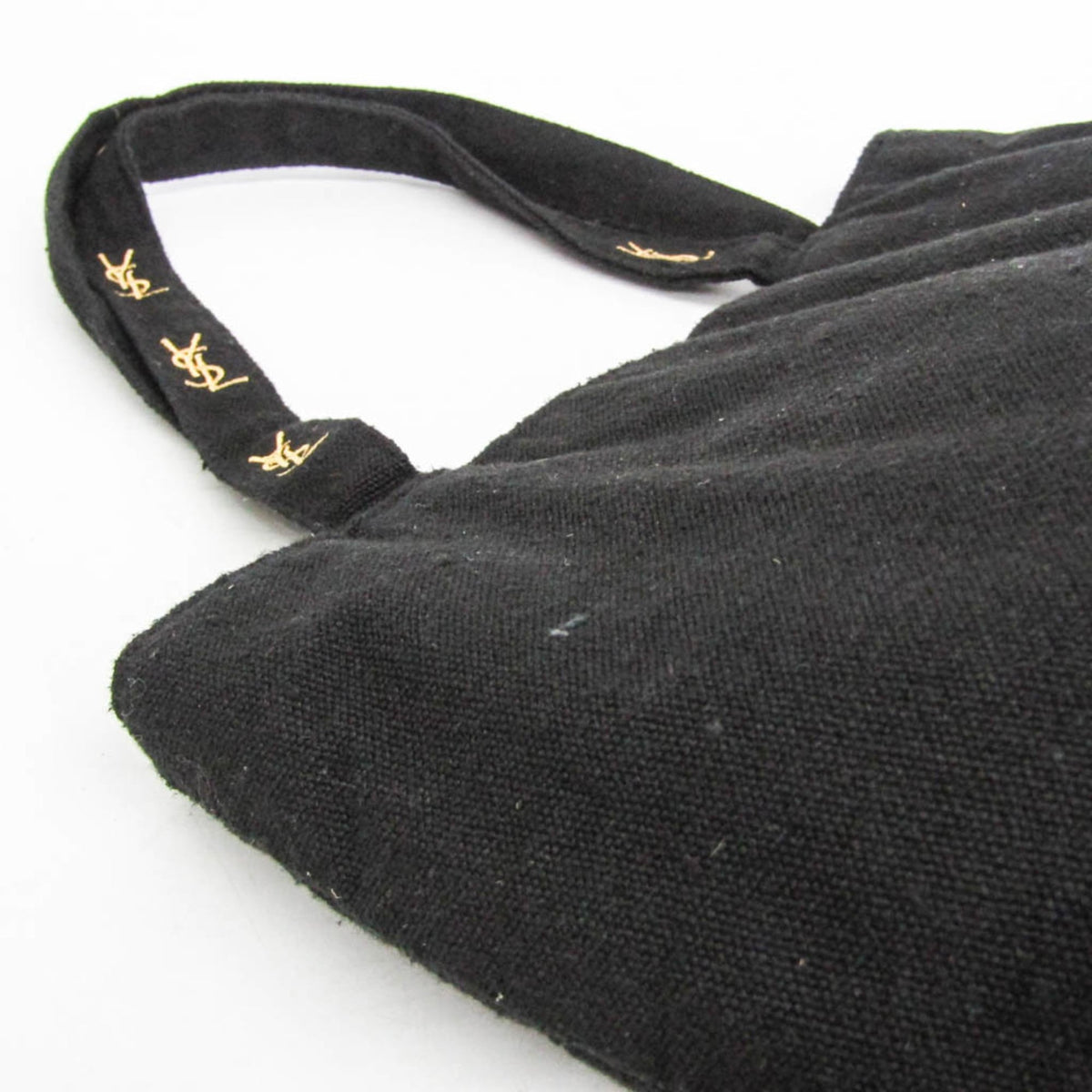 Yves Saint Laurent Black Canvas Handbag Tote Bag (Pre-Owned)
