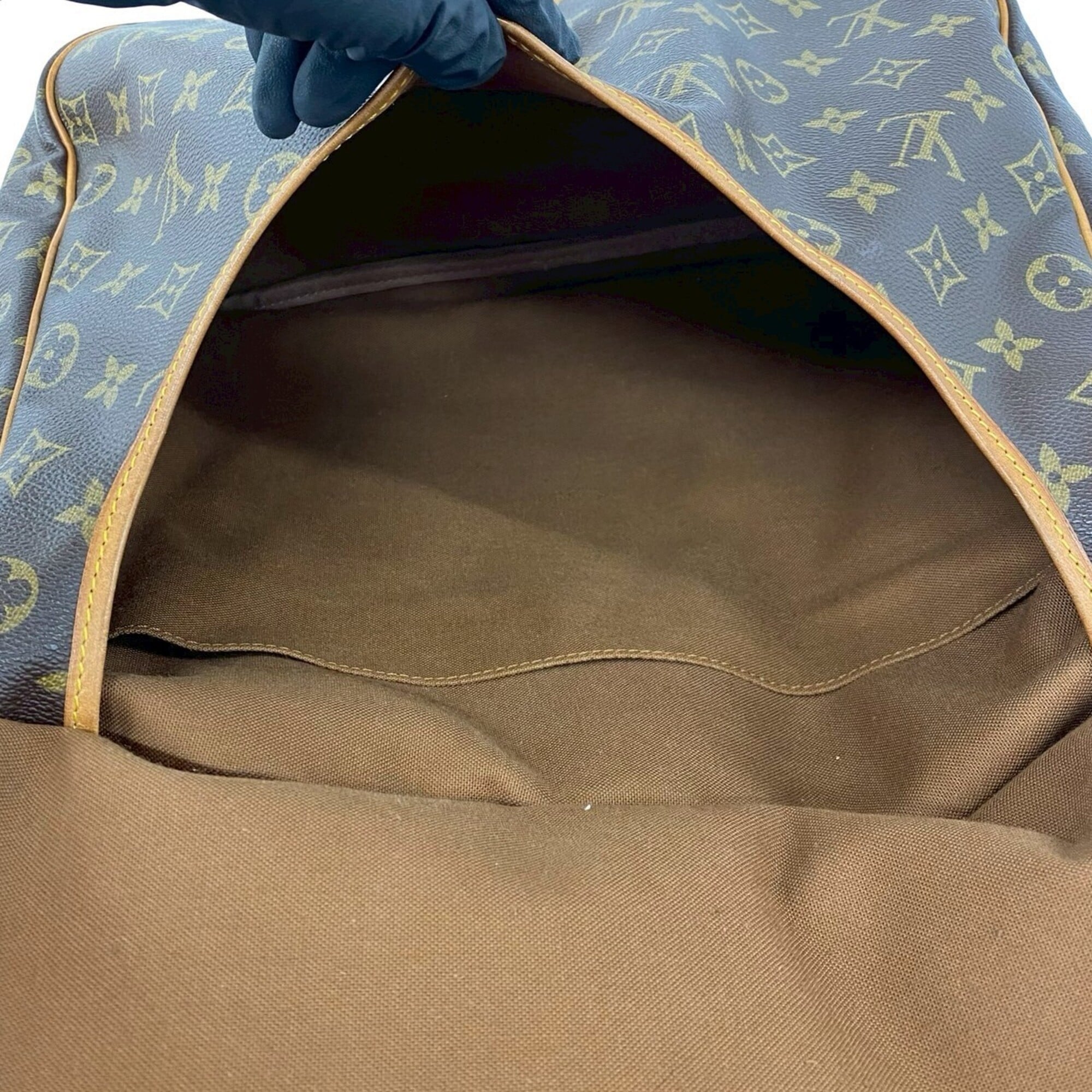 Louis Vuitton Brown Leather Pvc Shoulder Bag Sling Bag (Pre-Owned)